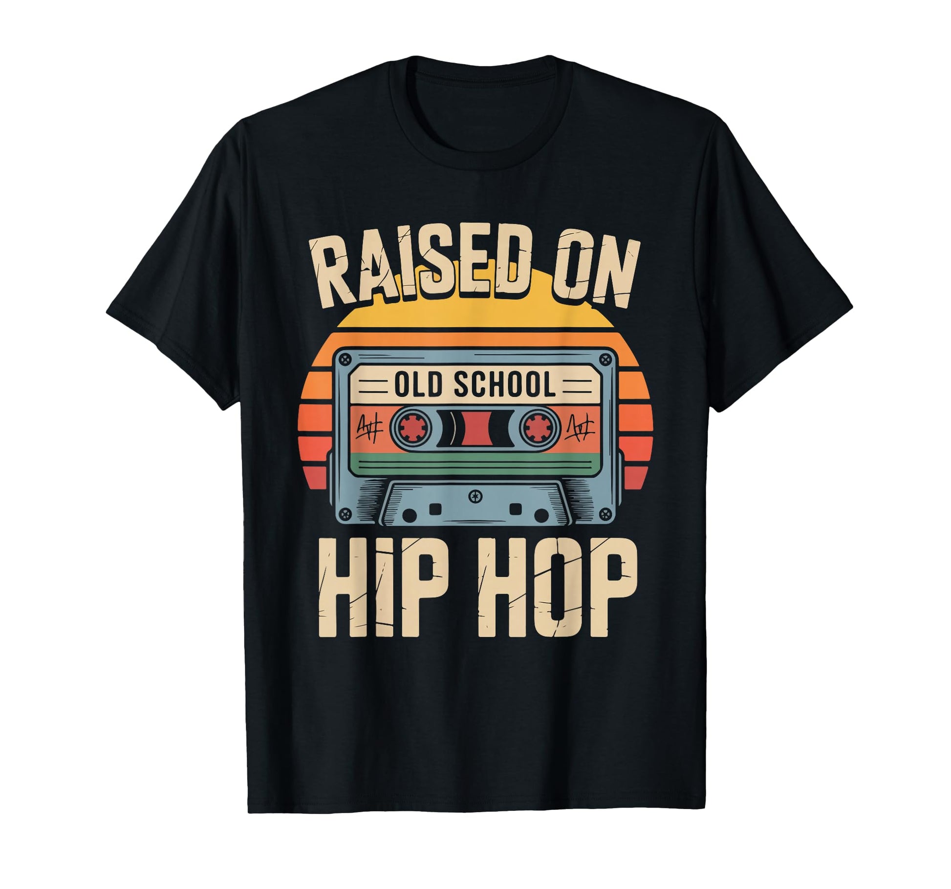 Raised Old School Hip Hop Cassette T-Shirt - Fun Novelty Design Unisex - T-Shirt, Sweatshirt, Hoodie