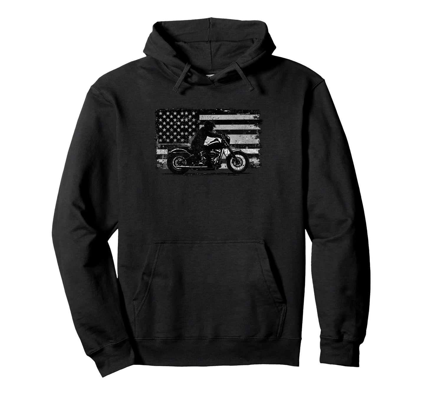 Us Flag Biker Riding Lover Motorcycle Hoodie - Novelty Apparel Men Women - T-Shirt, Sweatshirt, Hoodie