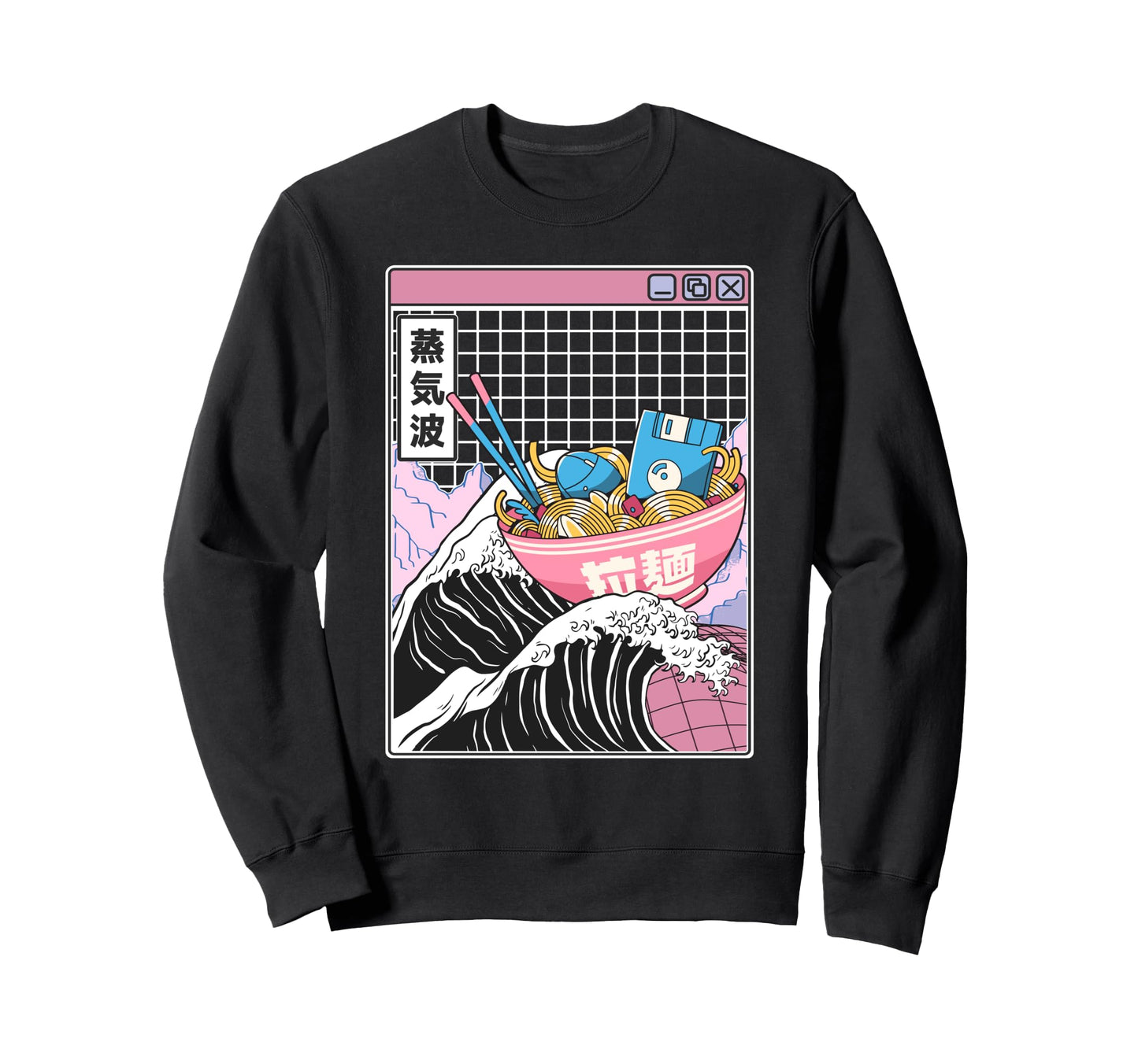 Digital Ramen Bowl Kanagawa Wave Sweatshirt - Custom Art Print Unisex - T-Shirt, Sweatshirt, Hoodie