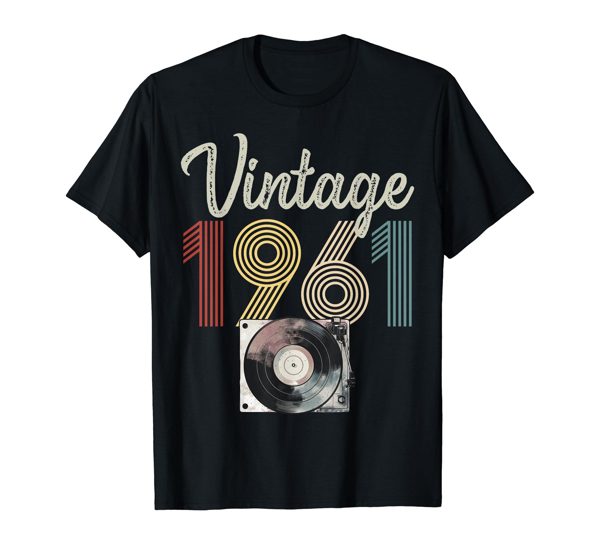 1961 Born 1961 Vinyl Record Player Birthday T-Shirt - Graphic Print Unisex - T-Shirt, Sweatshirt, Hoodie