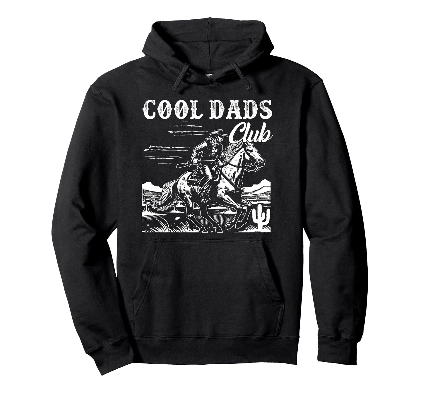 Dads Club Fathers Day Cowboy Dad Daddy Hoodie - Graphic Print for Adults - T-Shirt, Sweatshirt, Hoodie