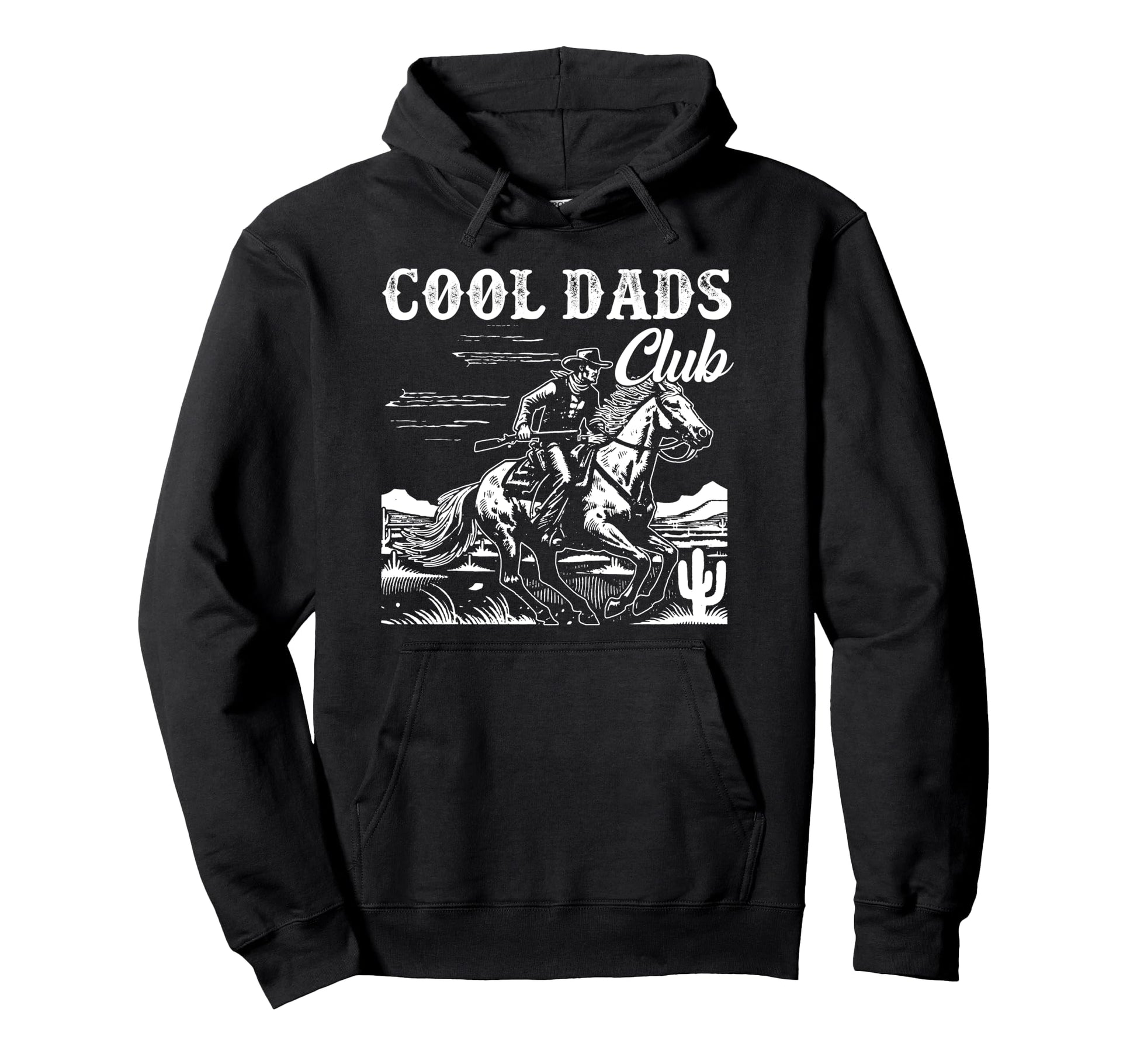 Dads Club Fathers Day Cowboy Dad Daddy Hoodie - Graphic Print for Adults - T-Shirt, Sweatshirt, Hoodie