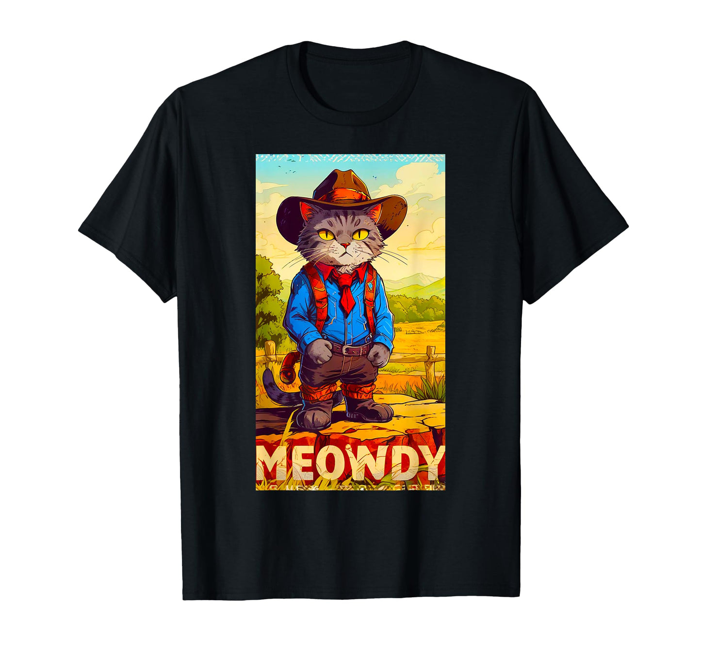 Meowdy Partner Funny Country Side Cat T-Shirt - Novelty Apparel Men Women - T-Shirt, Sweatshirt, Hoodie