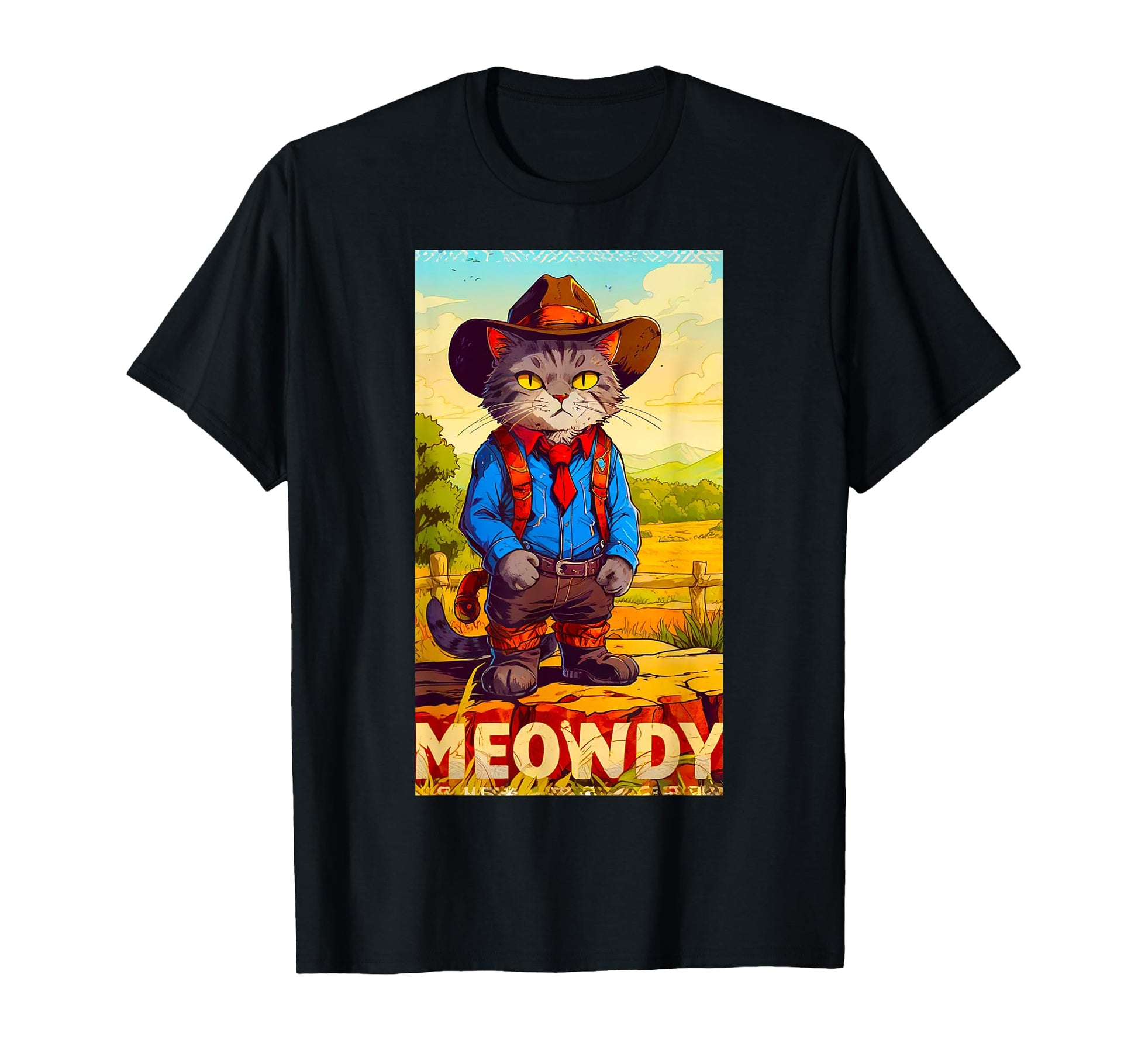 Meowdy Partner Funny Country Side Cat T-Shirt - Novelty Apparel Men Women - T-Shirt, Sweatshirt, Hoodie