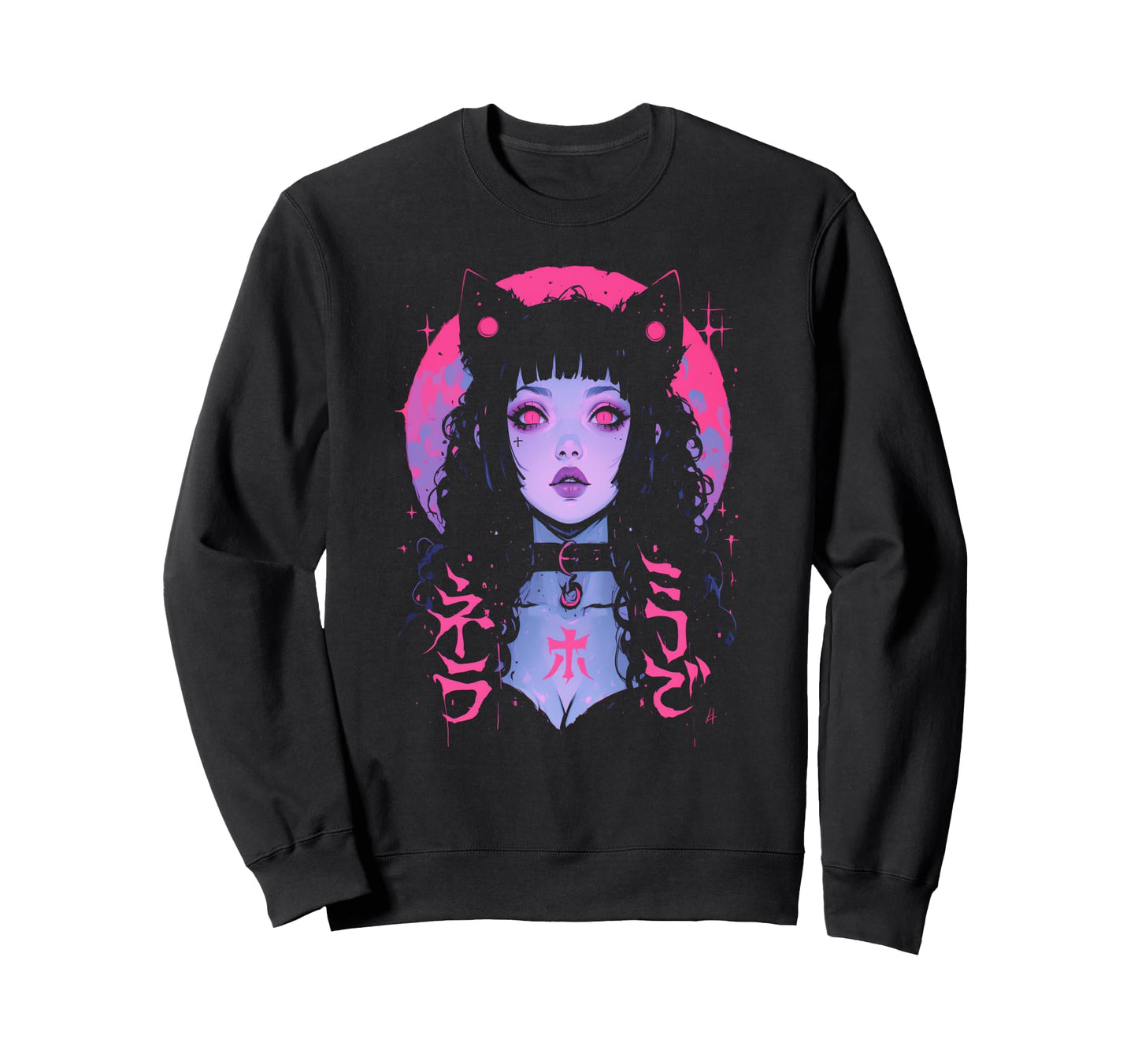 Goth Grunge Demon Anime Waifu Horror Sweatshirt - Custom Art Print Unisex - T-Shirt, Sweatshirt, Hoodie