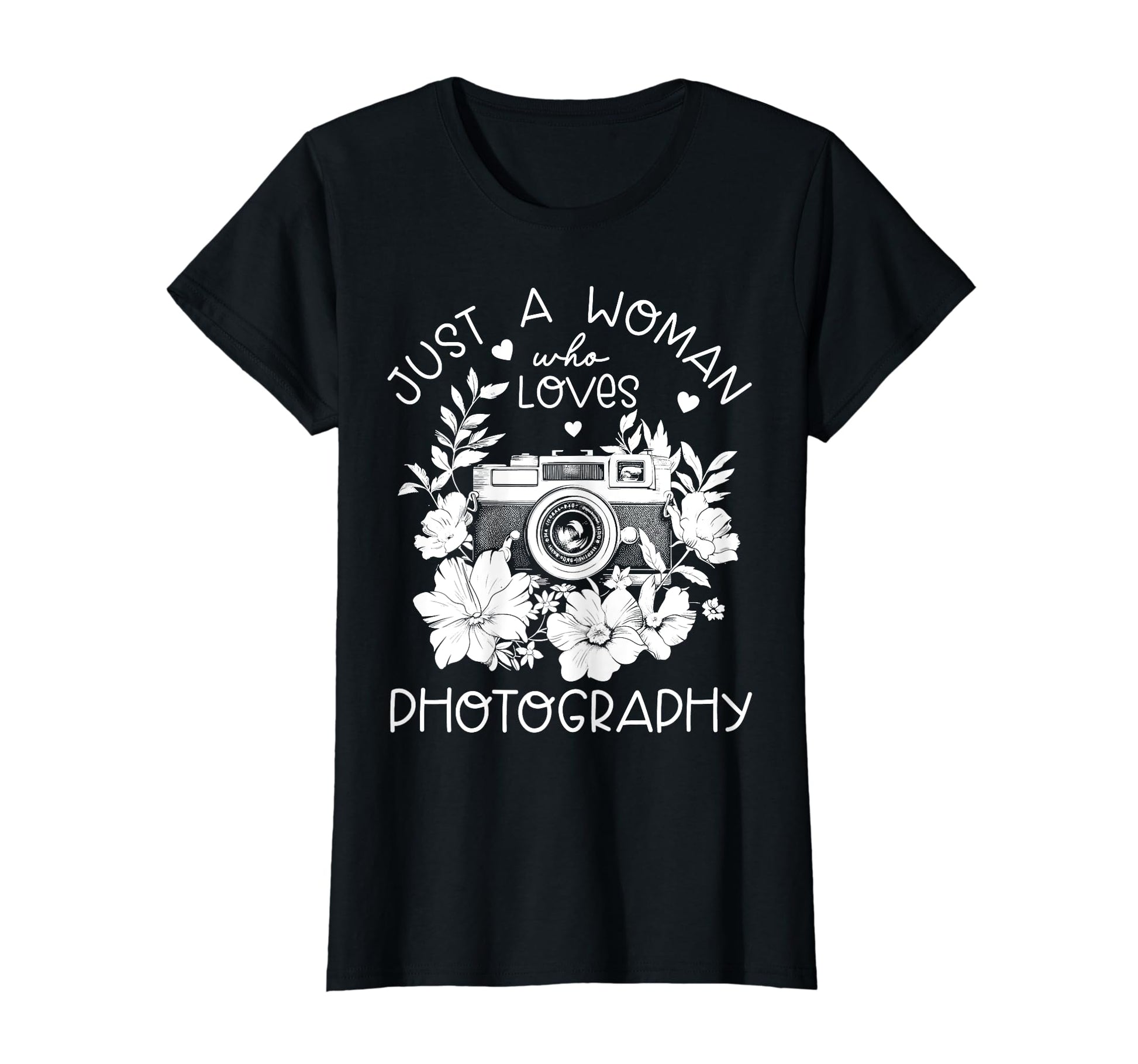 Photographer Camera Flowers T-Shirt - Fun Novelty Design for Adults - T-Shirt, Sweatshirt, Hoodie
