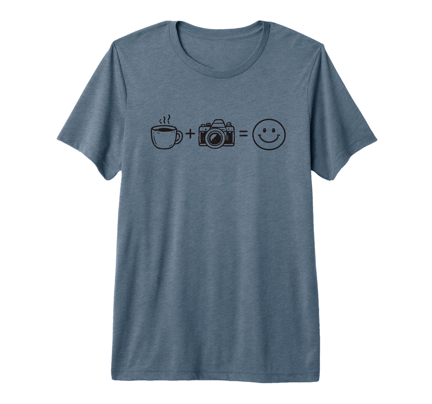 Funny Photographer Coffee Camera Happy T-Shirt - Unique Graphic for Adults - T-Shirt, Sweatshirt, Hoodie
