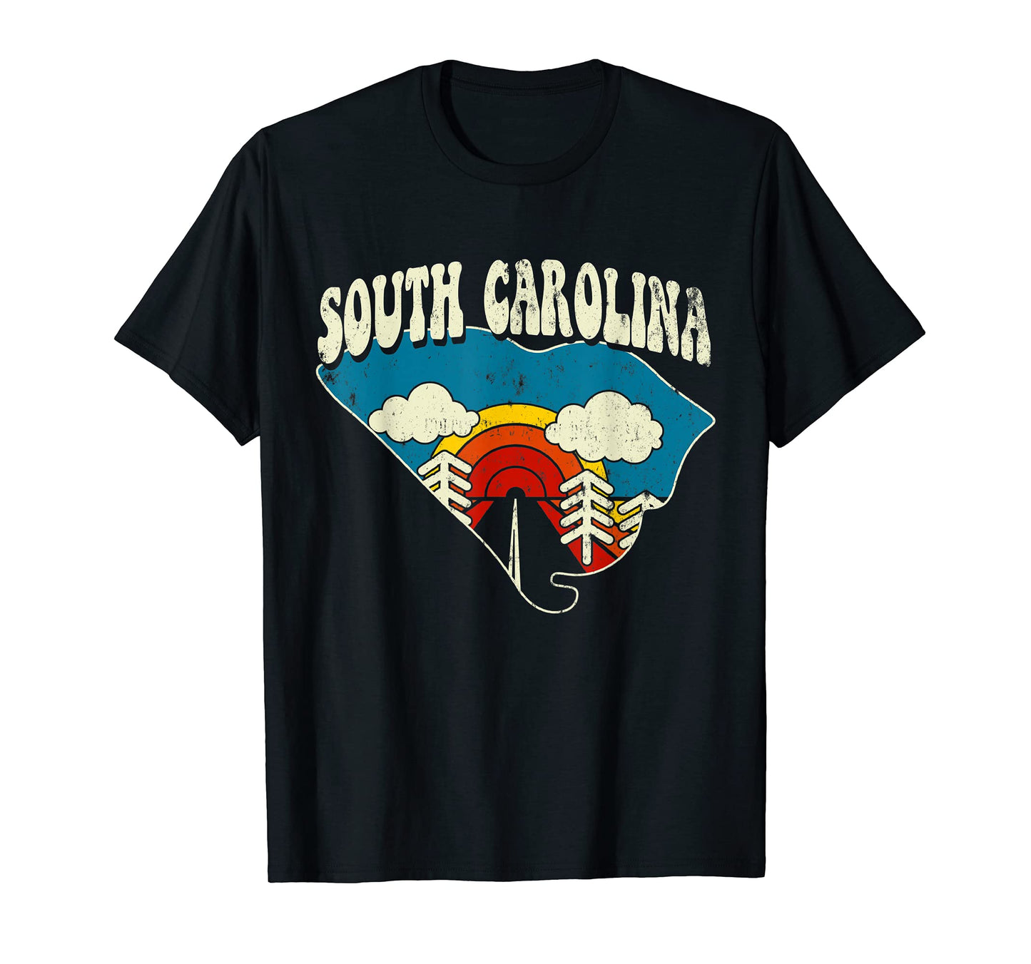 South Carolina State Rainbow Hippie 70S T-Shirt - Minimalist Print Unisex - T-Shirt, Sweatshirt, Hoodie
