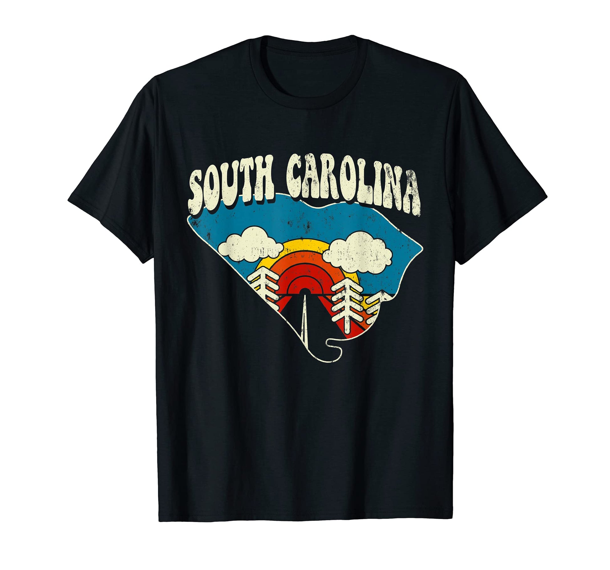 South Carolina State Rainbow Hippie 70S T-Shirt - Minimalist Print Unisex - T-Shirt, Sweatshirt, Hoodie