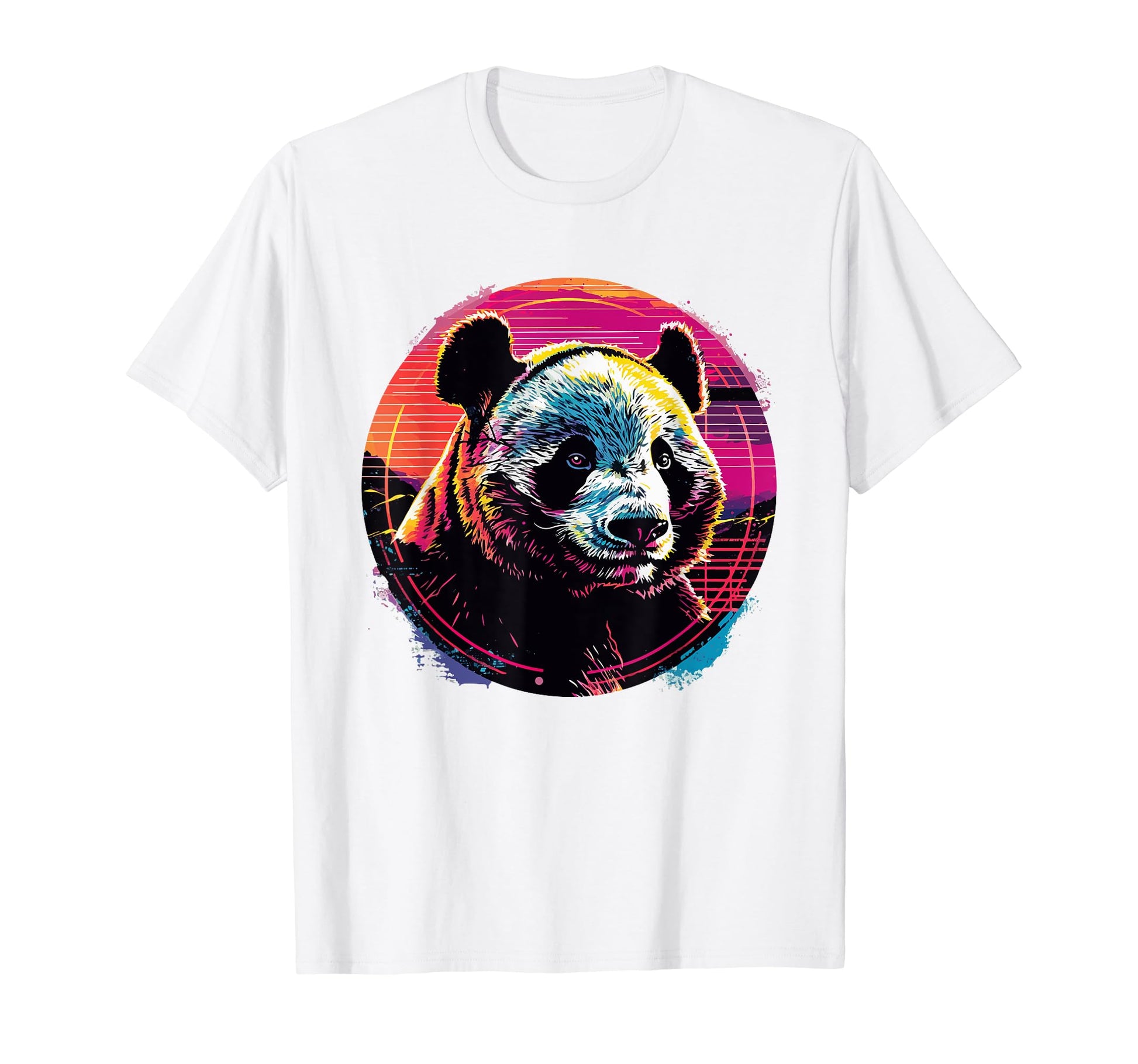 Giant Panda 80S Synthwave Africa Giant T-Shirt - Graphic Print for Adults - T-Shirt, Sweatshirt, Hoodie