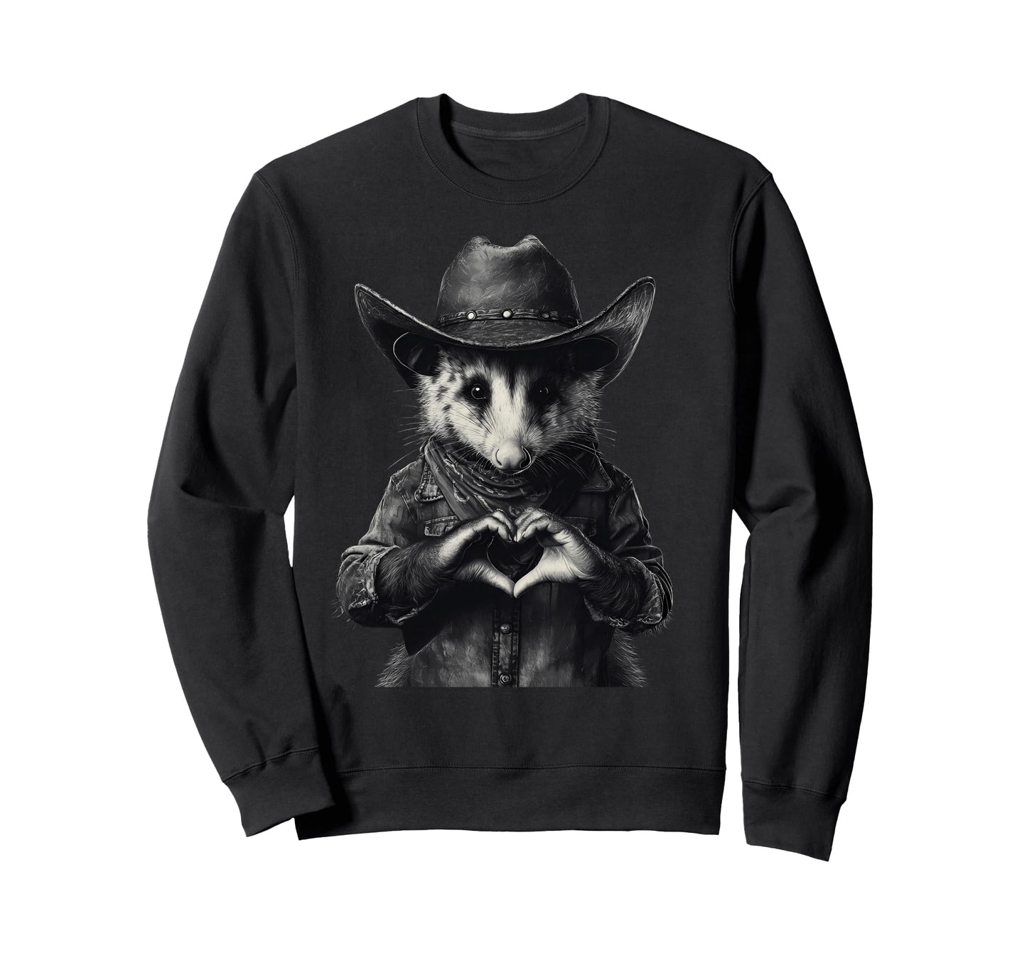 Opossum Cowboy Rodeo Cowgirl Possum Sweatshirt - Unique Graphic for Adults - T-Shirt, Sweatshirt, Hoodie