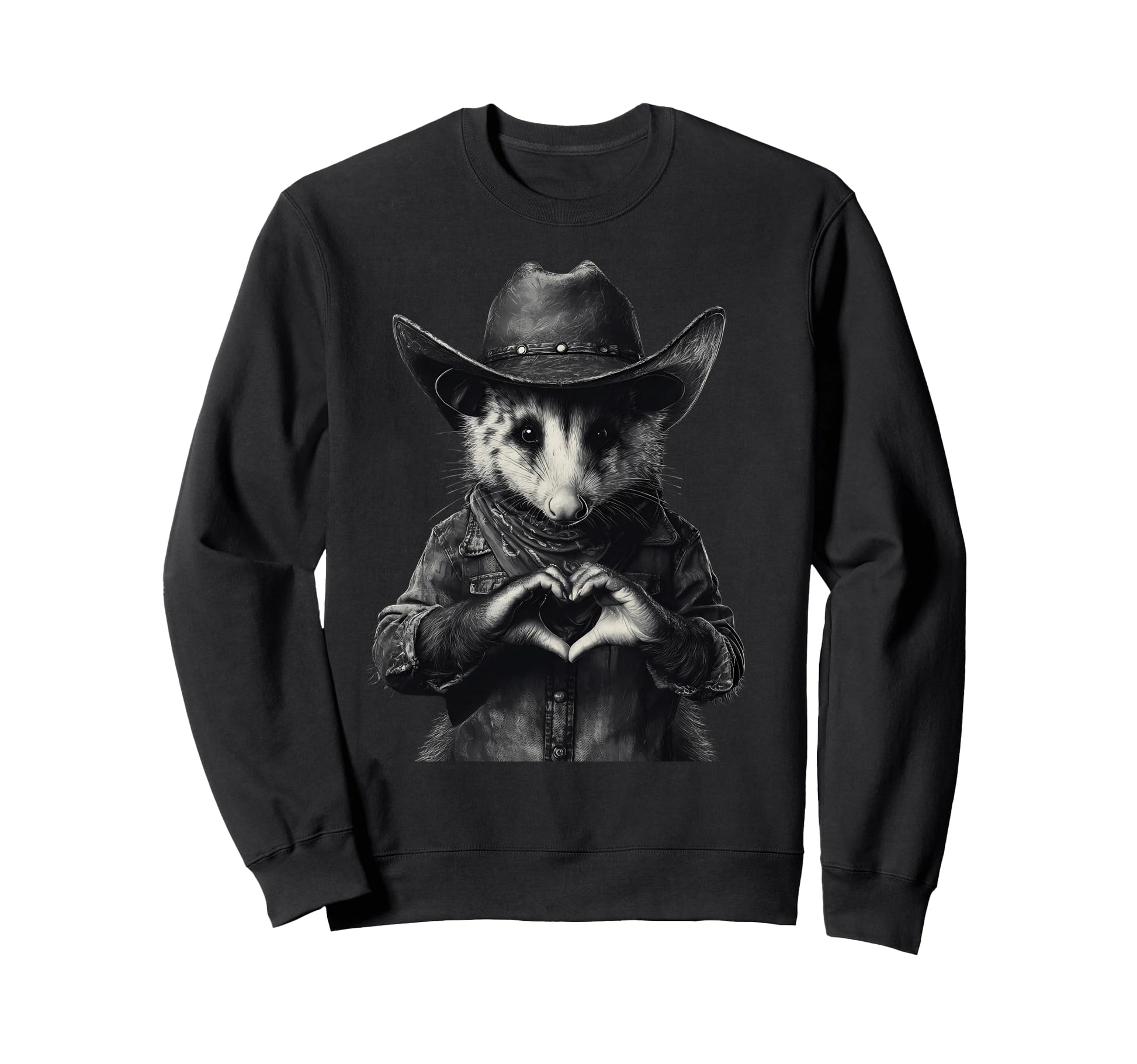 Opossum Cowboy Rodeo Cowgirl Possum Sweatshirt - Unique Graphic for Adults - T-Shirt, Sweatshirt, Hoodie