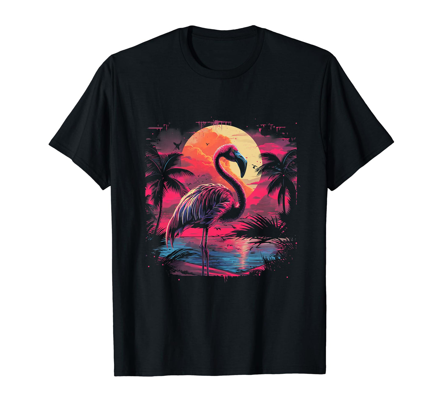 Flamingo Vaporwave Aesthetic Synthwave T-Shirt - Streetwear Style Unisex - T-Shirt, Sweatshirt, Hoodie
