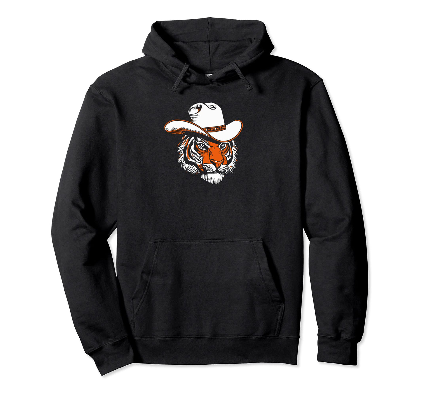 Funny Country Music Tiger Cowboy Hat Hoodie - Novelty Apparel for Adults - T-Shirt, Sweatshirt, Hoodie