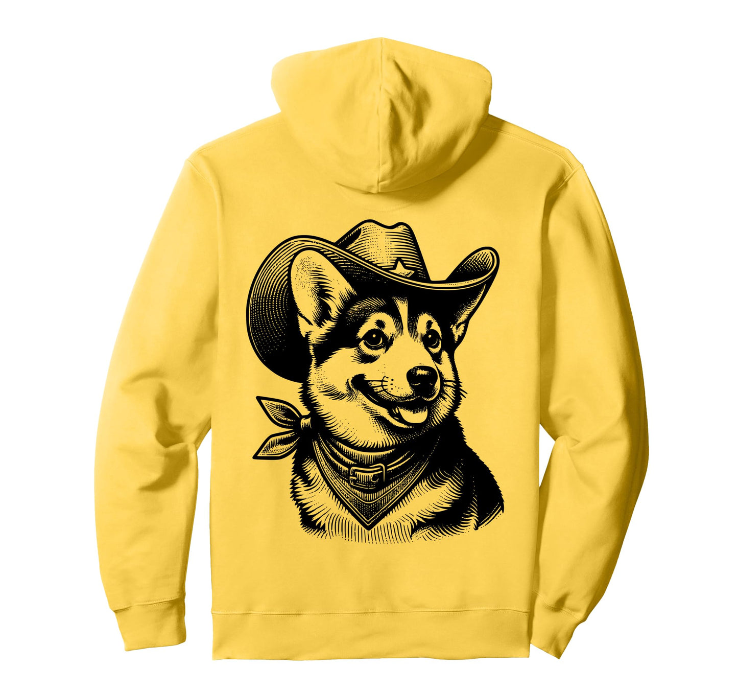 Cowboy Corgi Fun Dog Lovers Western Hoodie - Fun Novelty Design for Adults - T-Shirt, Sweatshirt, Hoodie
