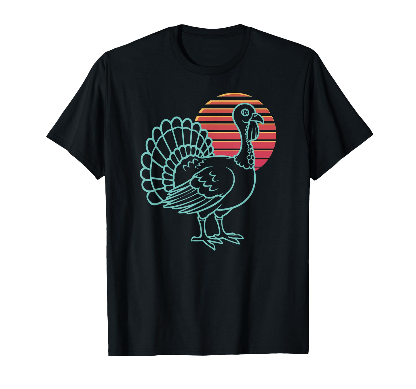 Turkey Lover Thanksgiving Animal Synthwave T-Shirt - Trendy Graphic Unisex - T-Shirt, Sweatshirt, Hoodie