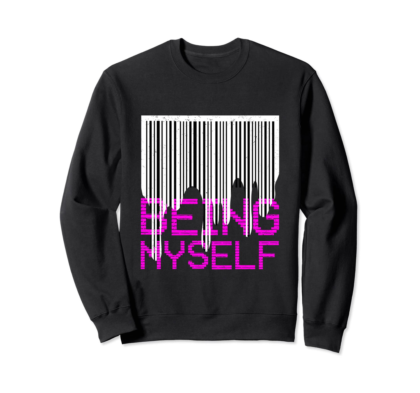 Being Myself Barcode Vaporwave Aesthetic Sweatshirt - Trendy Graphic Unisex - T-Shirt, Sweatshirt, Hoodie