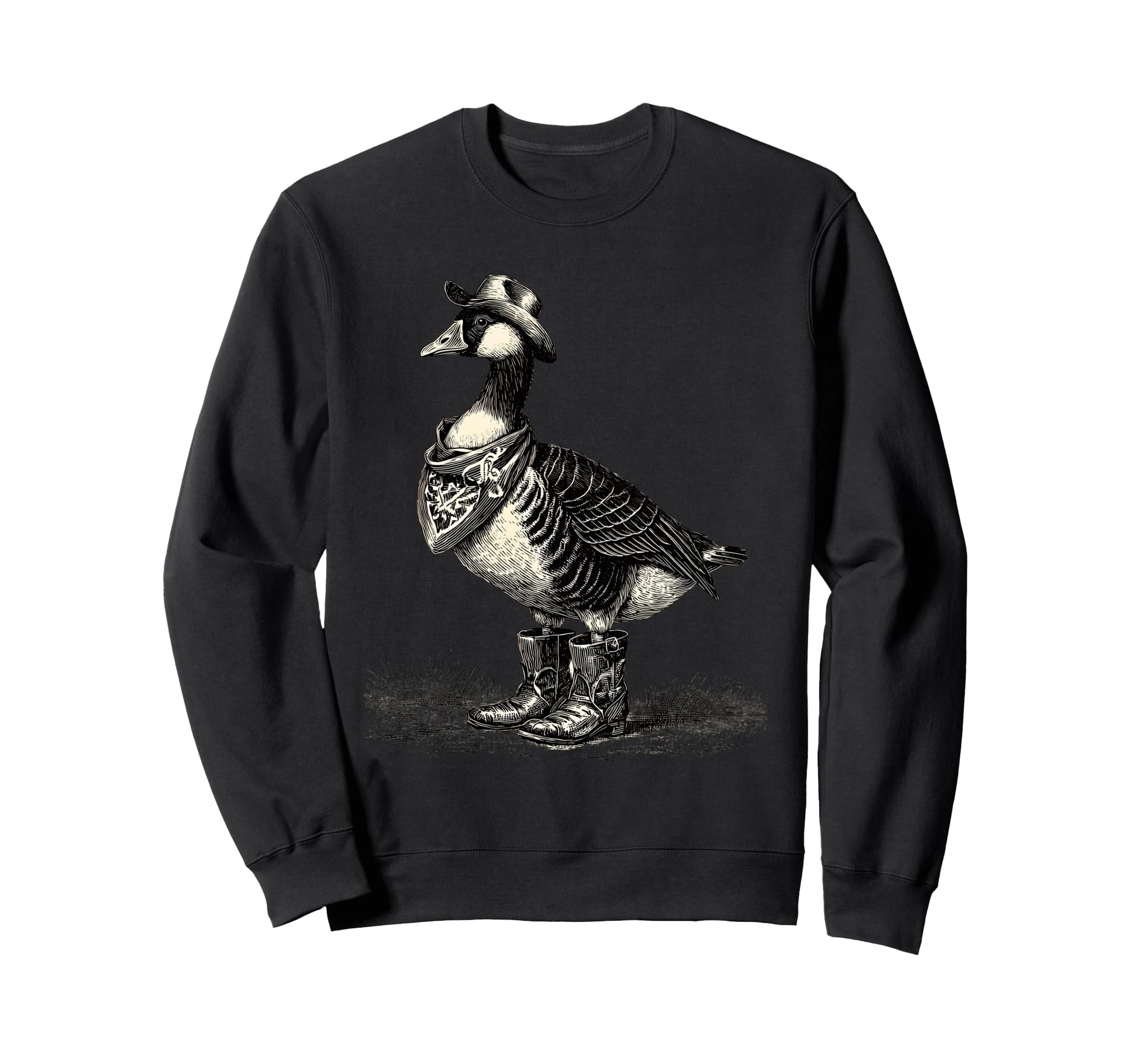 Goose Cowboy Rodeo Cowgirl Sweatshirt - Fun Novelty Design for Adults - T-Shirt, Sweatshirt, Hoodie