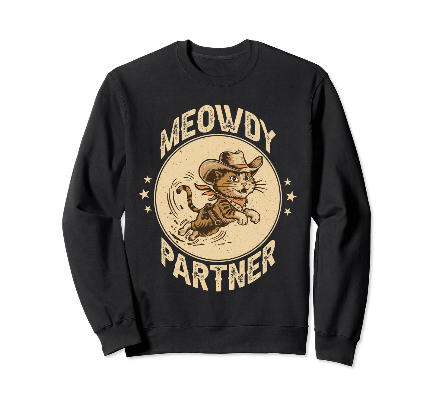 Meowdy Partner Cowboy Cat Sweatshirt - Custom Art Print Unisex - T-Shirt, Sweatshirt, Hoodie