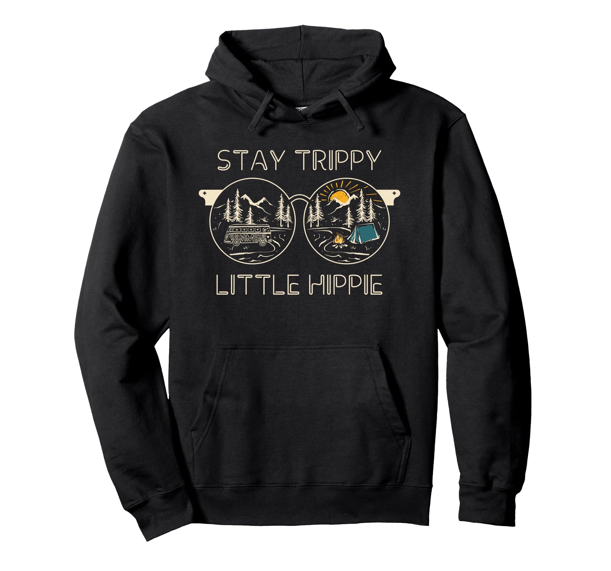 Stay Trippy Little Hippie Sunglasses Hoodie - Trendy Graphic for Adults - T-Shirt, Sweatshirt, Hoodie