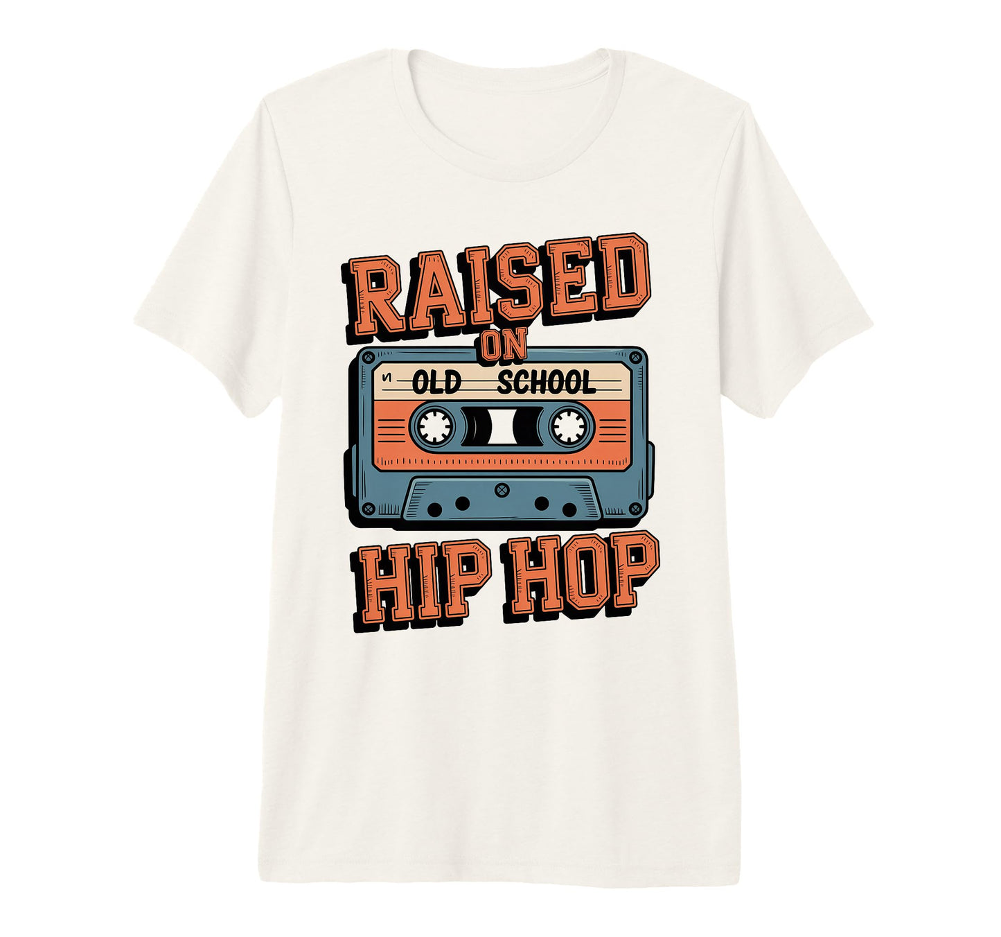 Raised Old School Hip Hop Cassette T-Shirt - Fun Novelty Design Unisex - T-Shirt, Sweatshirt, Hoodie
