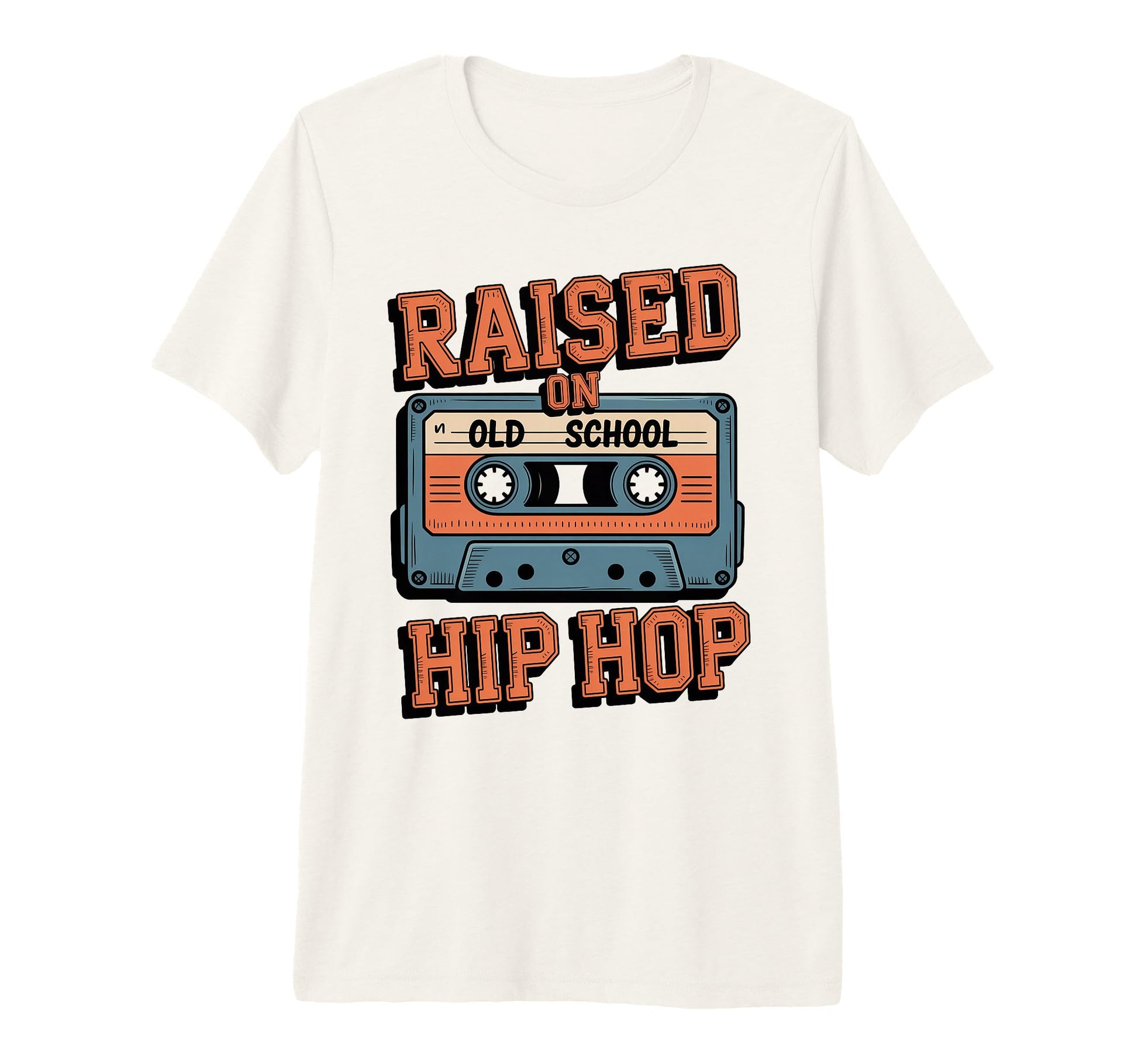 Raised Old School Hip Hop Cassette T-Shirt - Fun Novelty Design Unisex - T-Shirt, Sweatshirt, Hoodie