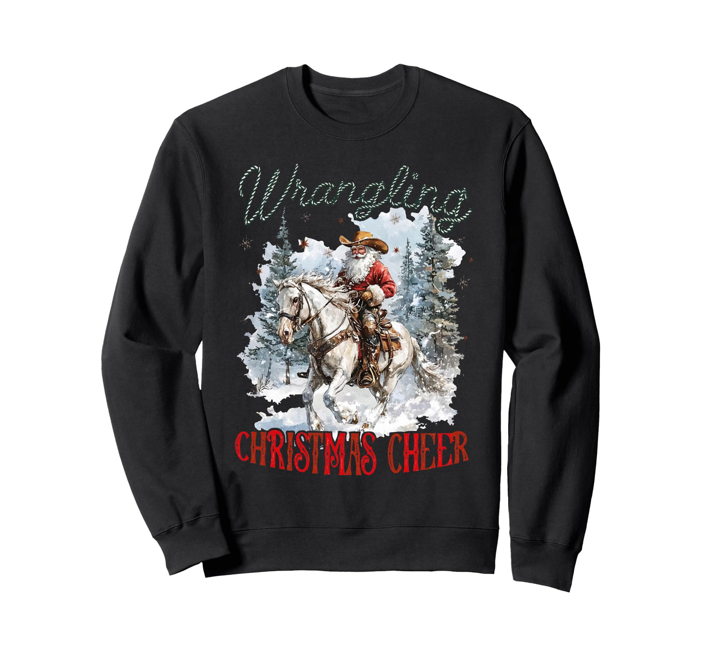 Funny Western Cowboy Santa Sweatshirt - Unique Graphic for Adults - T-Shirt, Sweatshirt, Hoodie