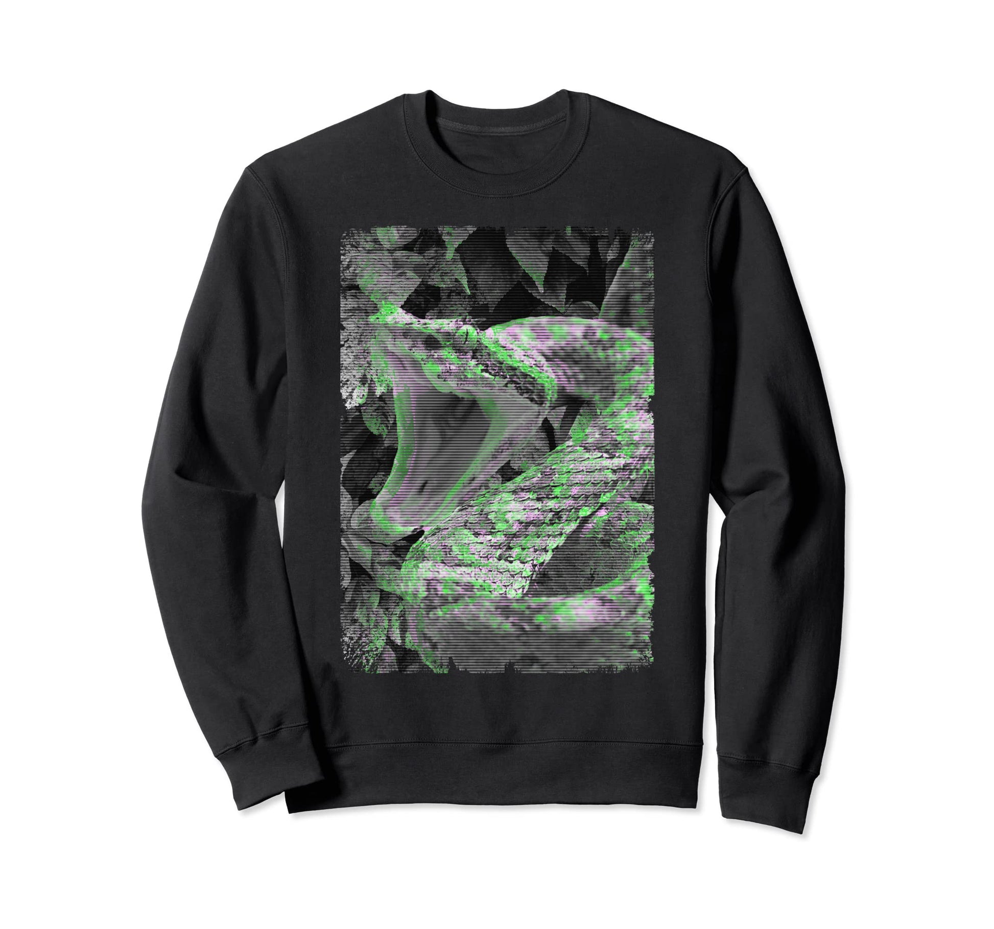 Vaporwave Aesthetic Snake Reptile Sweatshirt - Graphic Print Unisex - T-Shirt, Sweatshirt, Hoodie