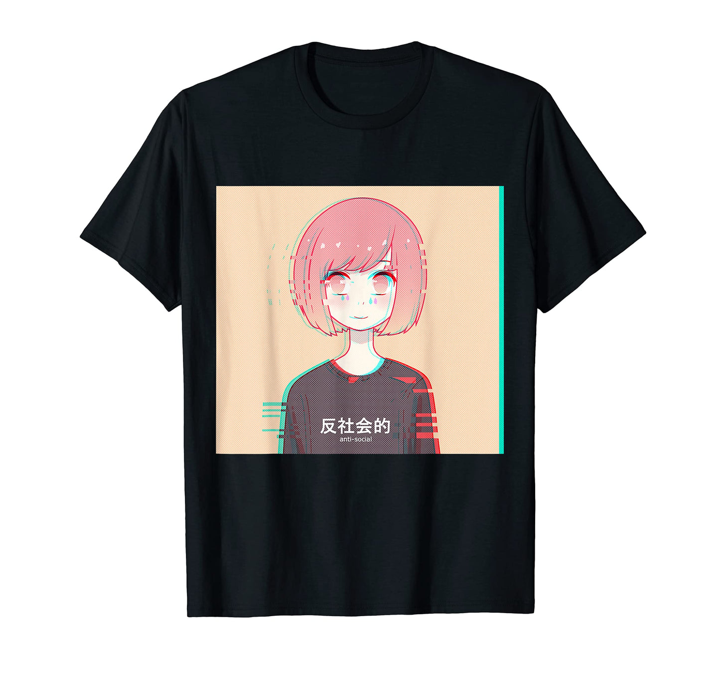 Anti Social Japanese Kanji Aesthetic T-Shirt - Custom Art Print Unisex - T-Shirt, Sweatshirt, Hoodie