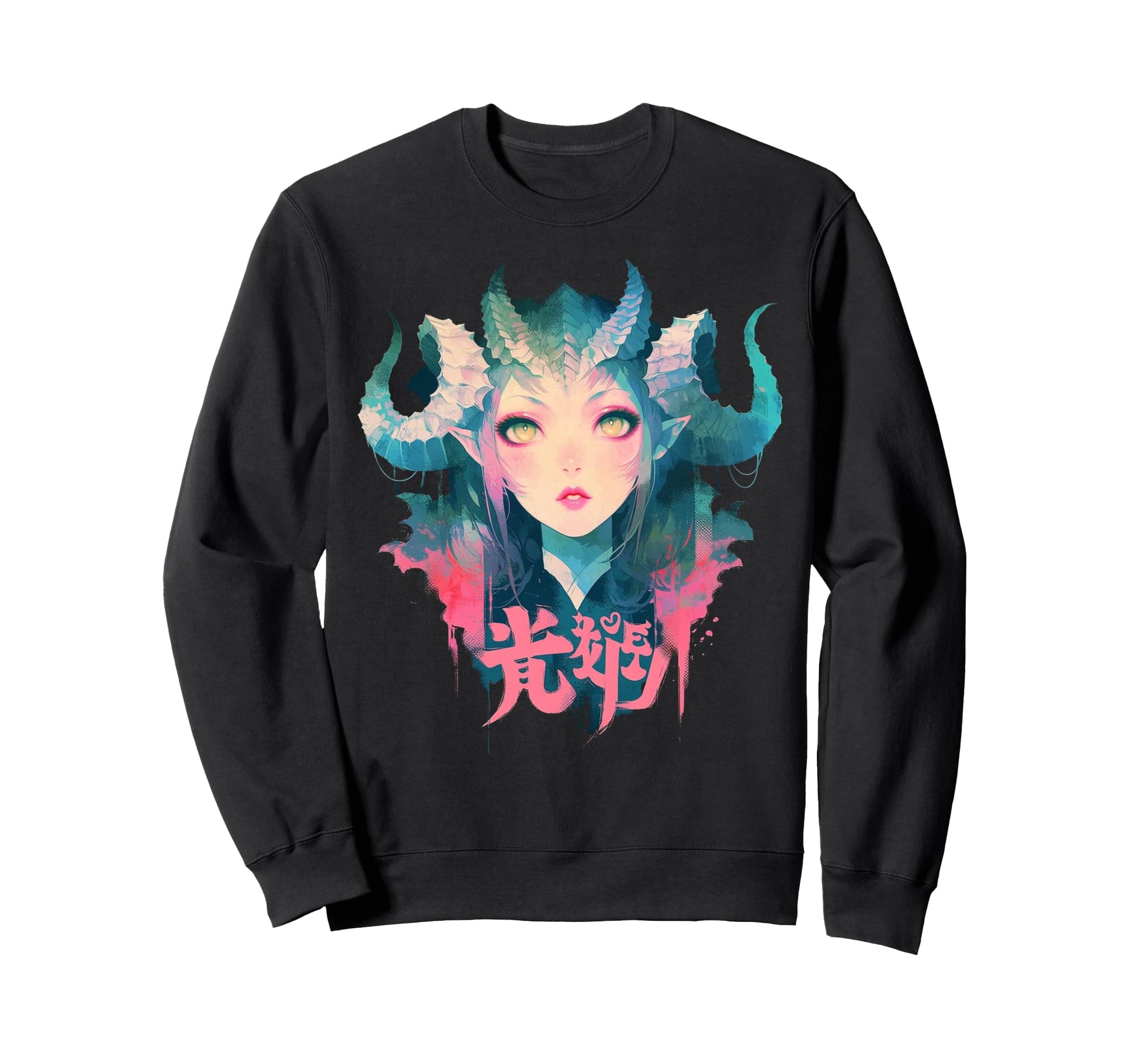 Goth Grunge Demon Anime Waifu Sweatshirt - Streetwear Style for Adults - T-Shirt, Sweatshirt, Hoodie