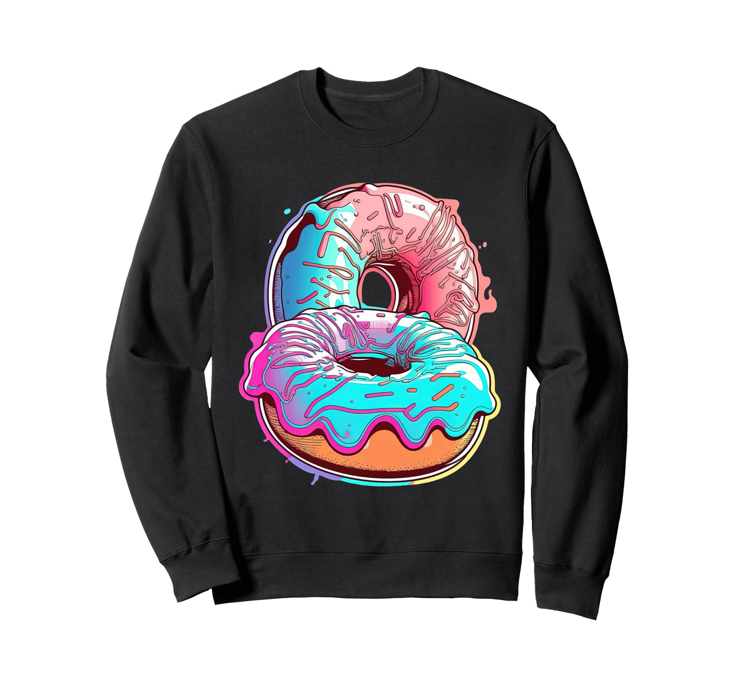 Donuts Vaporwave Synthwave Aesthetic Sweatshirt - Trendy Graphic for Adults - T-Shirt, Sweatshirt, Hoodie
