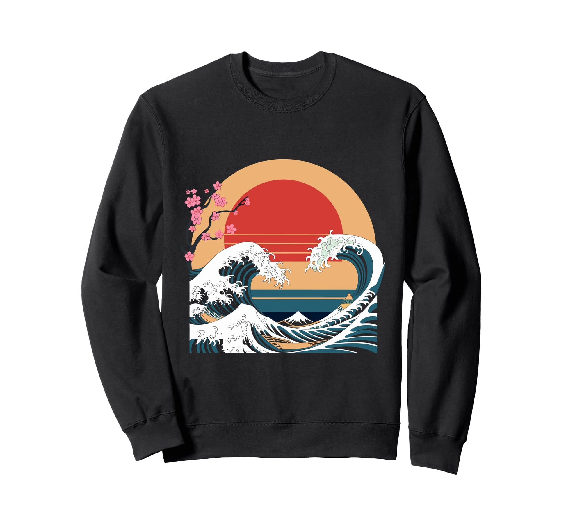 Big Wave Vaporwave Aesthetic 80S Sweatshirt - Streetwear Style for Adults - T-Shirt, Sweatshirt, Hoodie
