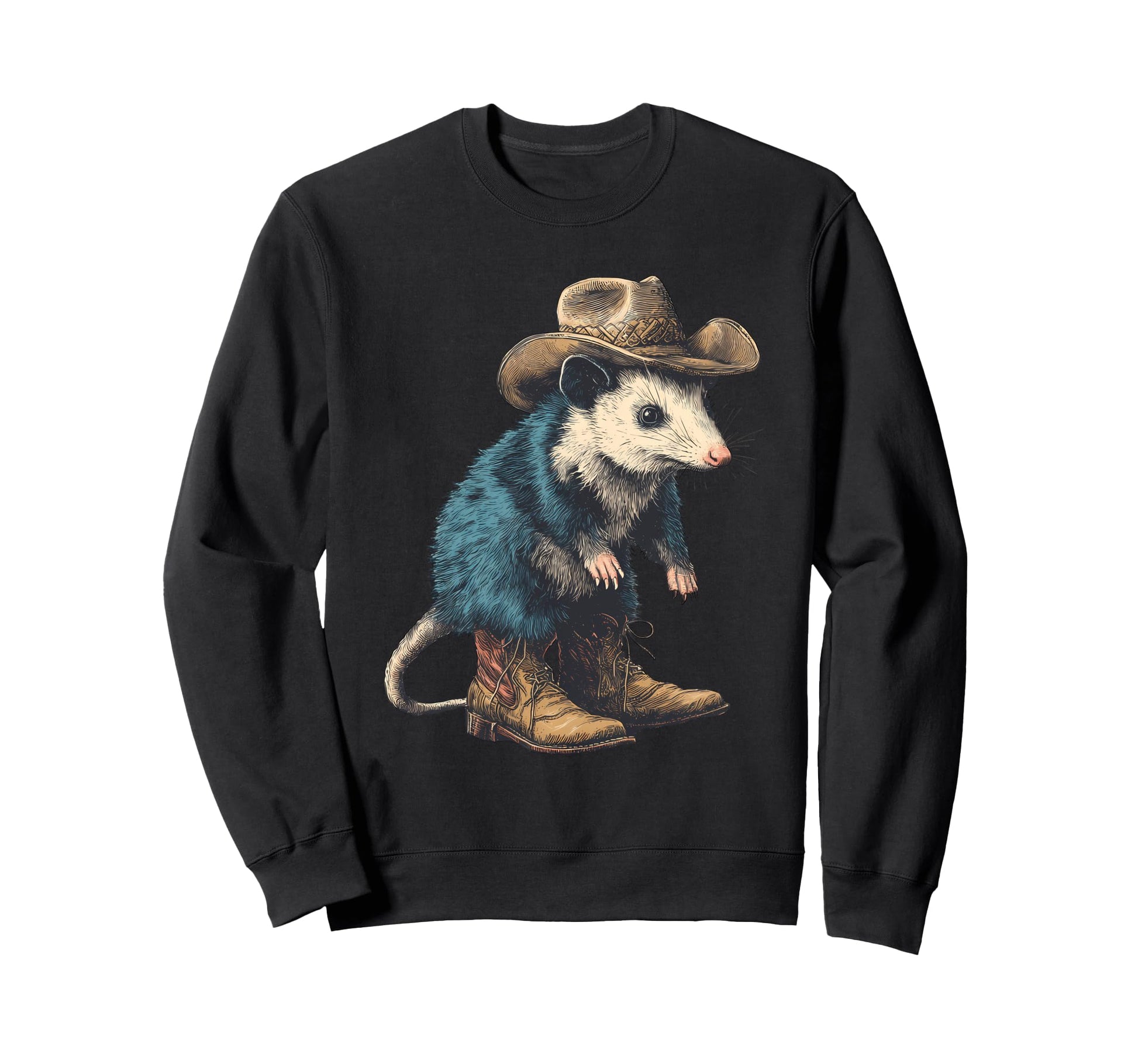 Country Cowboy Opossum Rodeo Cowgirl Sweatshirt - Trendy Graphic Men Women - T-Shirt, Sweatshirt, Hoodie