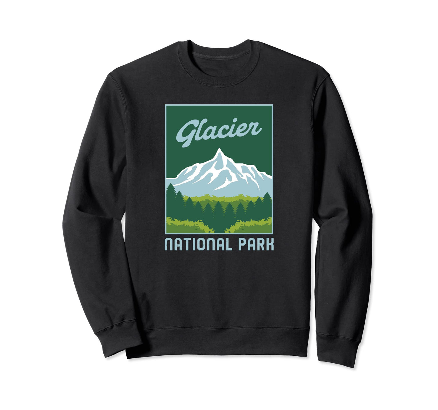 Glacier National Park Montana Vacation Sweatshirt - Graphic Print Unisex - T-Shirt, Sweatshirt, Hoodie