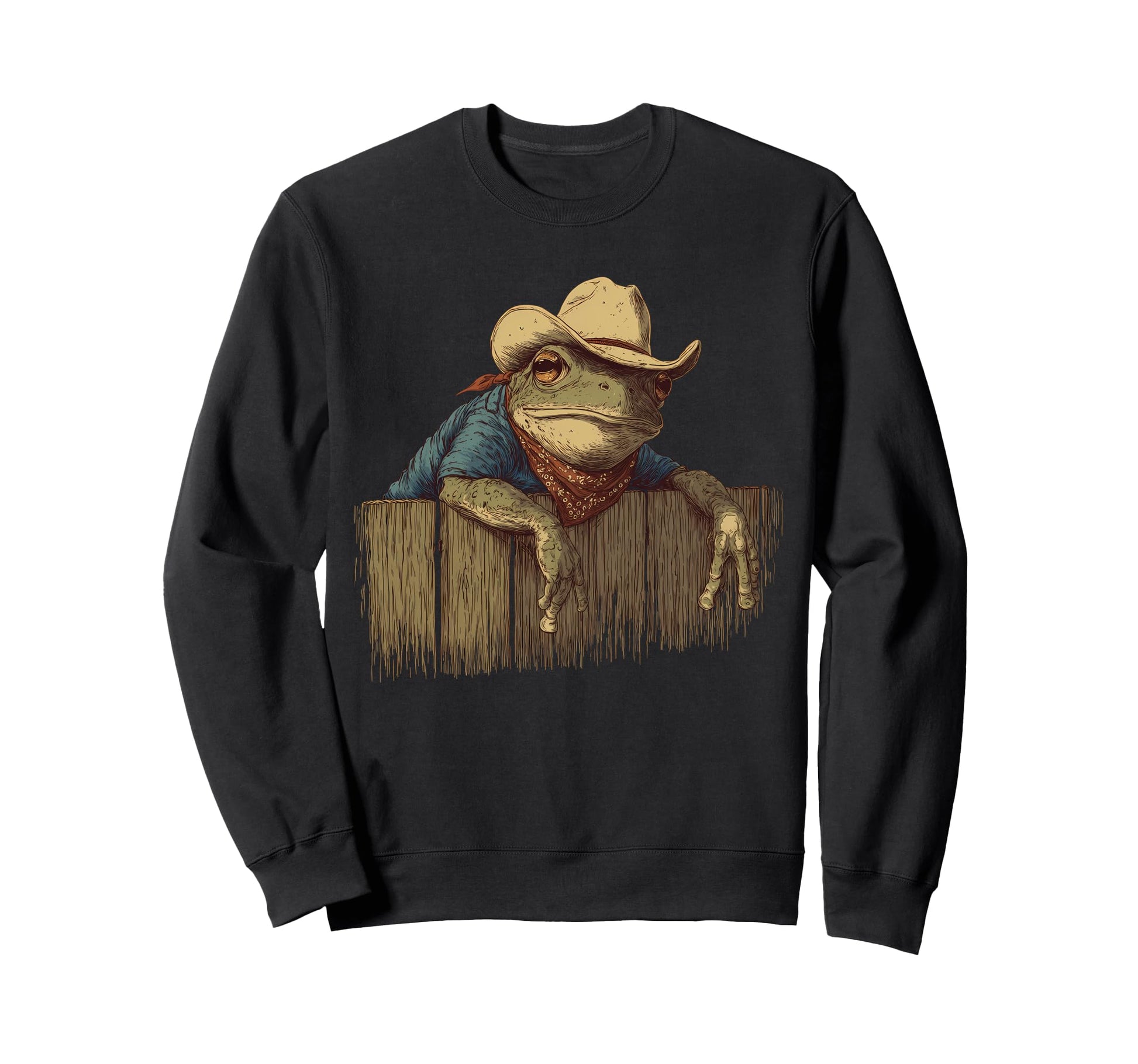 Country Cowboy Frog Toad Rodeo Sweatshirt - Trendy Graphic for Adults - T-Shirt, Sweatshirt, Hoodie