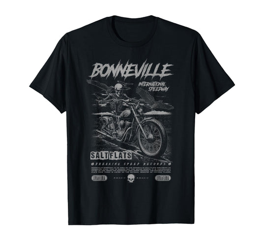 Bonneville Salt Flats Motorcycle T-Shirt - Custom Art Print Men Women - T-Shirt, Sweatshirt, Hoodie