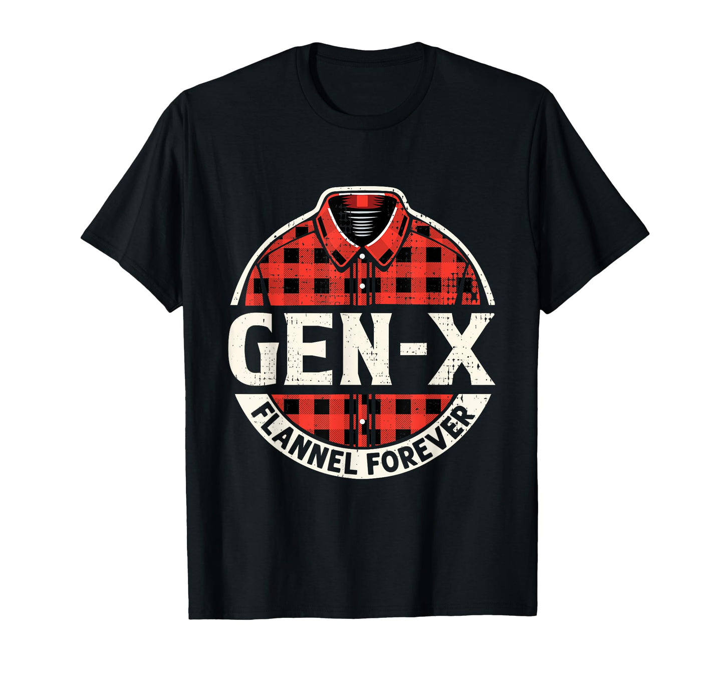 Gen X Flannel Forever Grunge 90S T-Shirt - Fun Novelty Design for Adults - T-Shirt, Sweatshirt, Hoodie