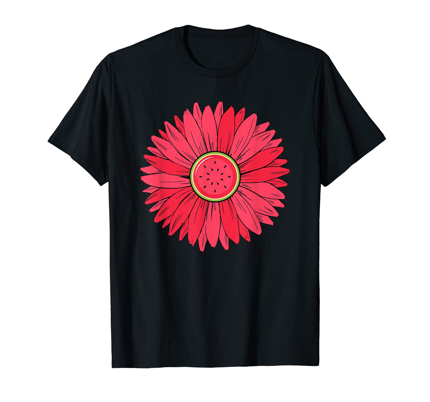 Watermelon Sunflower Summer Peace Love T-Shirt - Trendy Graphic for Adults - T-Shirt, Sweatshirt, Hoodie