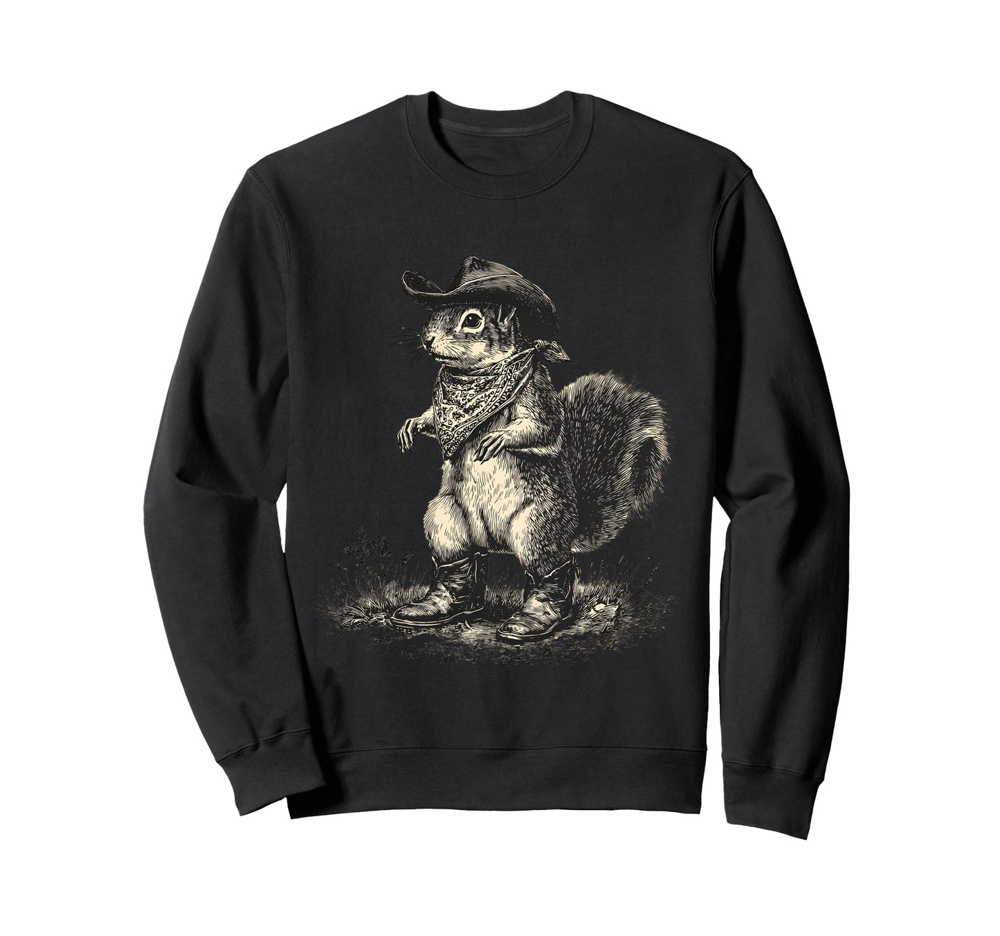 Squirrel Cowboy Rodeo Cowgirl Sweatshirt - Casual Everyday Wear for Adults - T-Shirt, Sweatshirt, Hoodie
