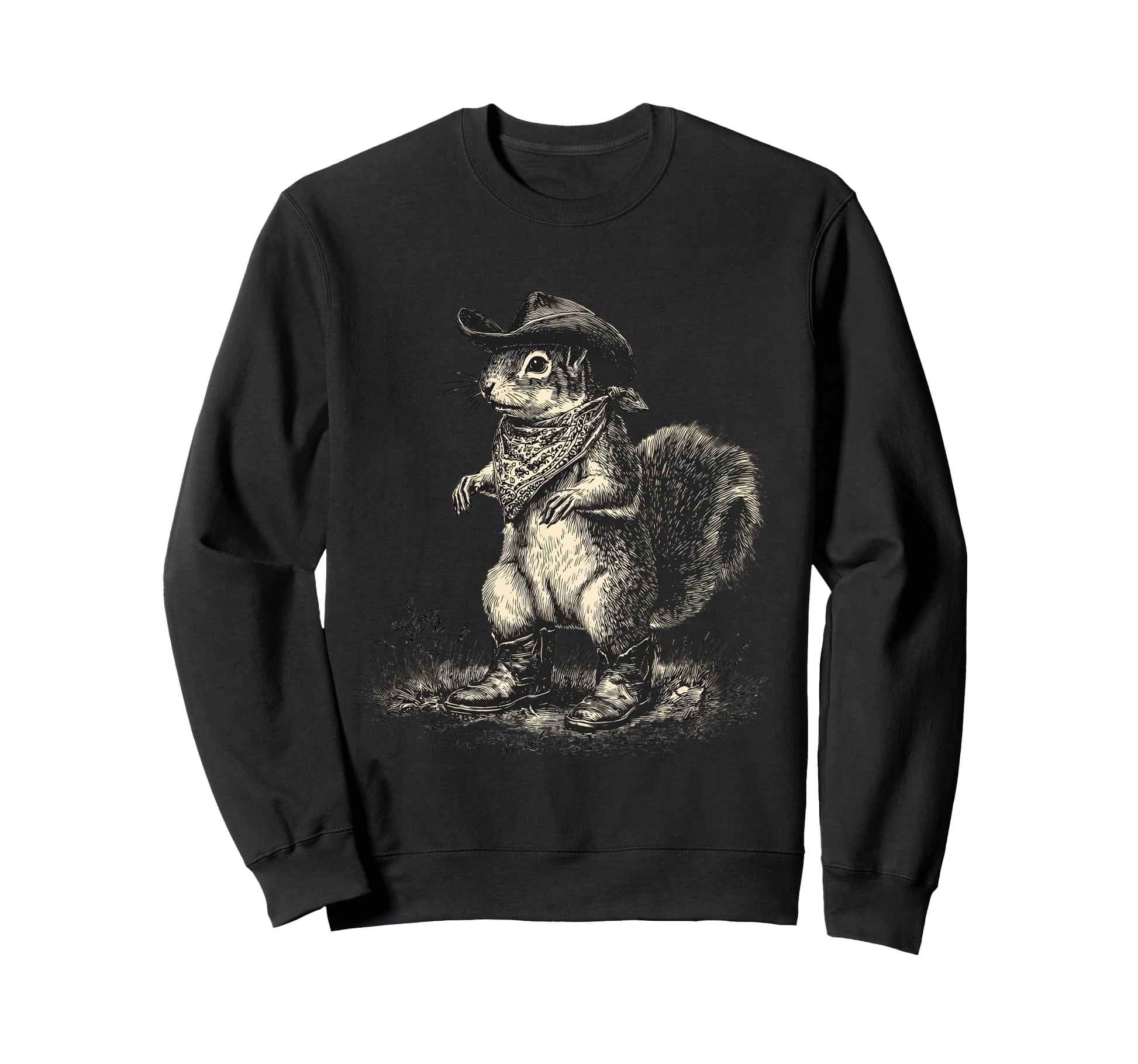 Squirrel Cowboy Rodeo Cowgirl Sweatshirt - Casual Everyday Wear for Adults - T-Shirt, Sweatshirt, Hoodie