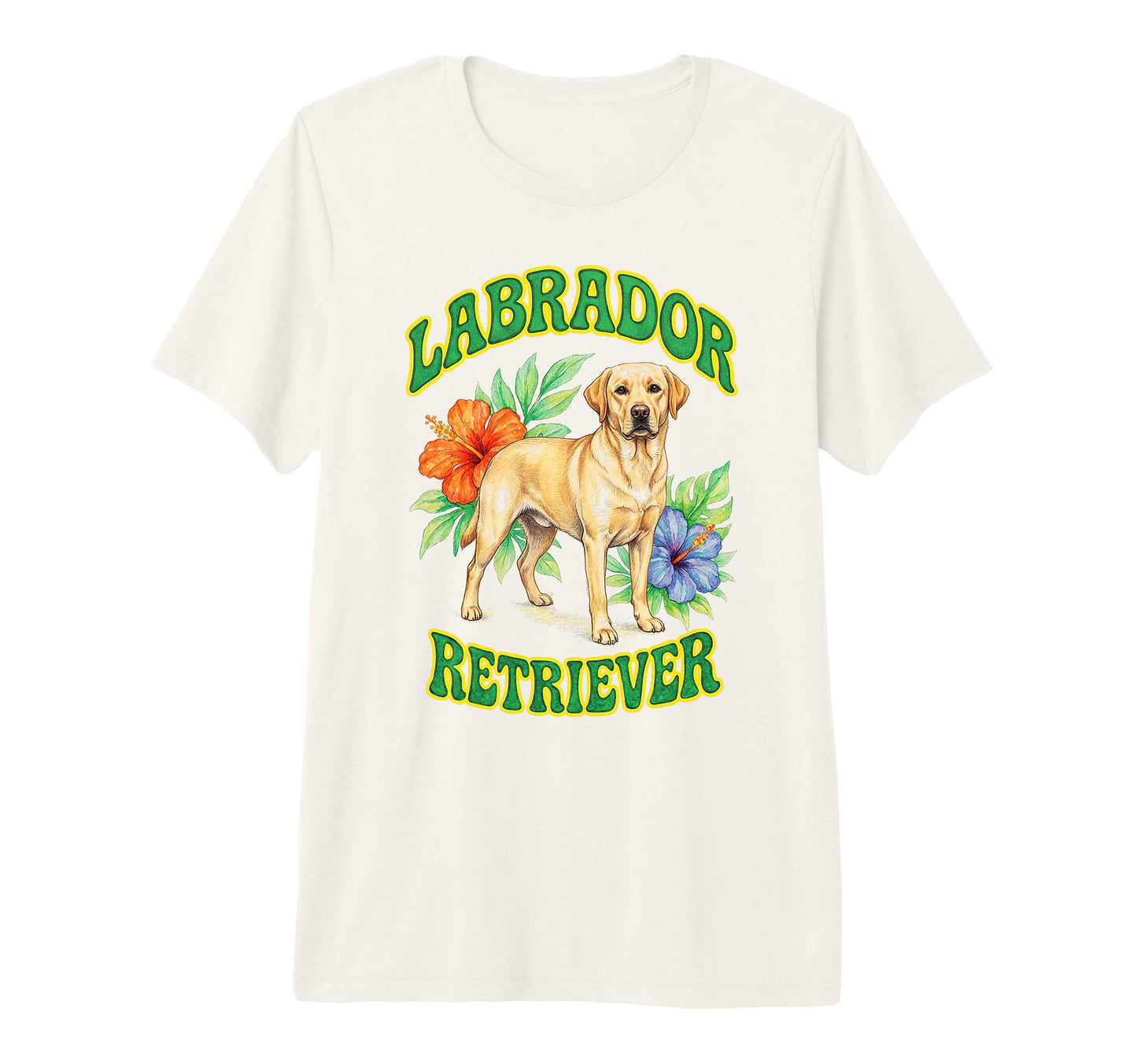 Labrador Retriever Groovy Floral T-Shirt - Minimalist Print Men Women - T-Shirt, Sweatshirt, Hoodie