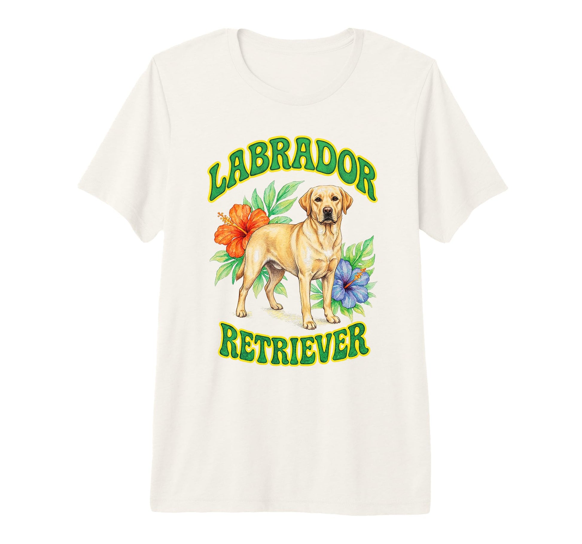 Labrador Retriever Groovy Floral T-Shirt - Minimalist Print Men Women - T-Shirt, Sweatshirt, Hoodie