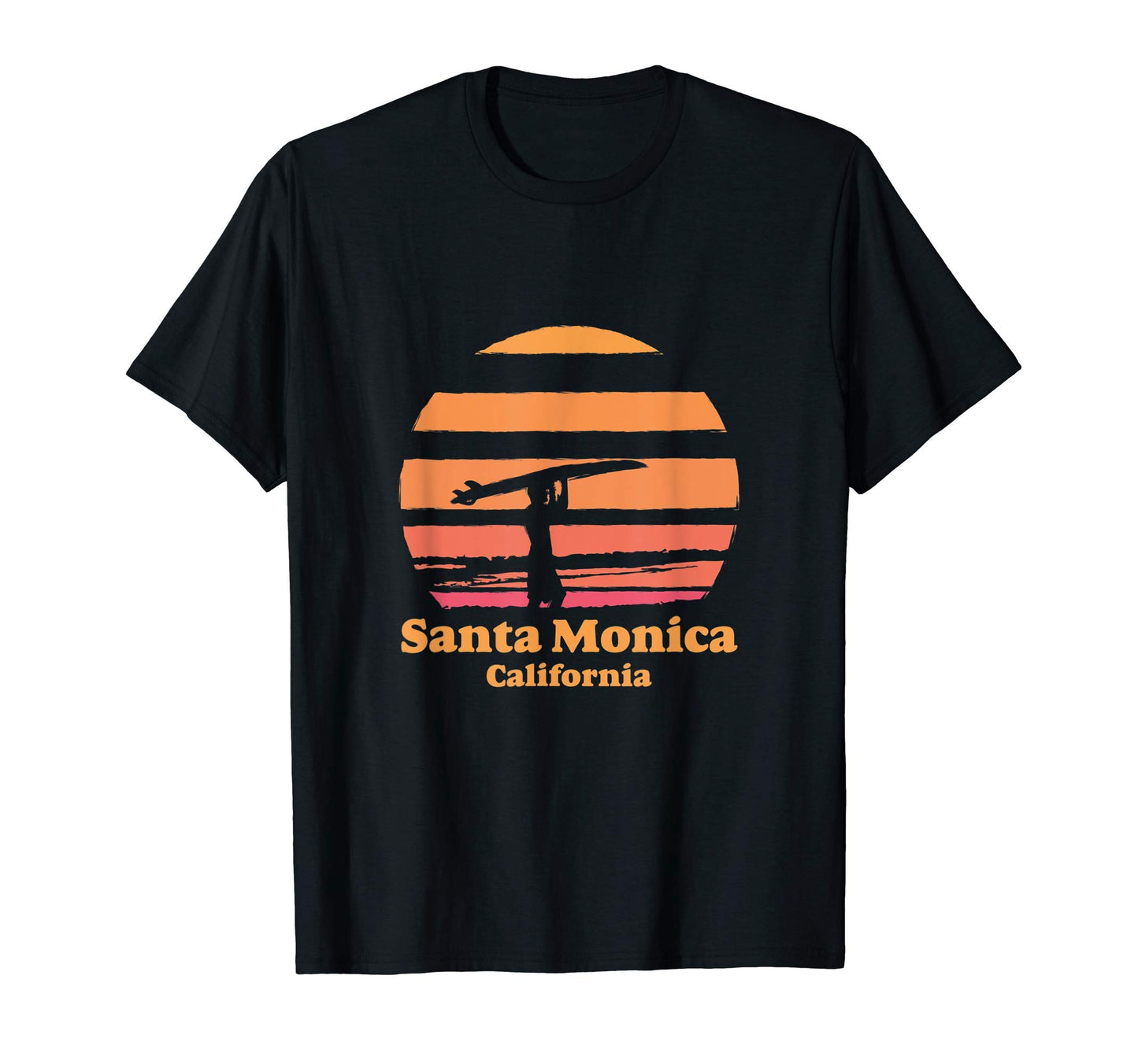 Santa Monica California Surf Surfing T-Shirt - Minimalist Print Men Women - T-Shirt, Sweatshirt, Hoodie