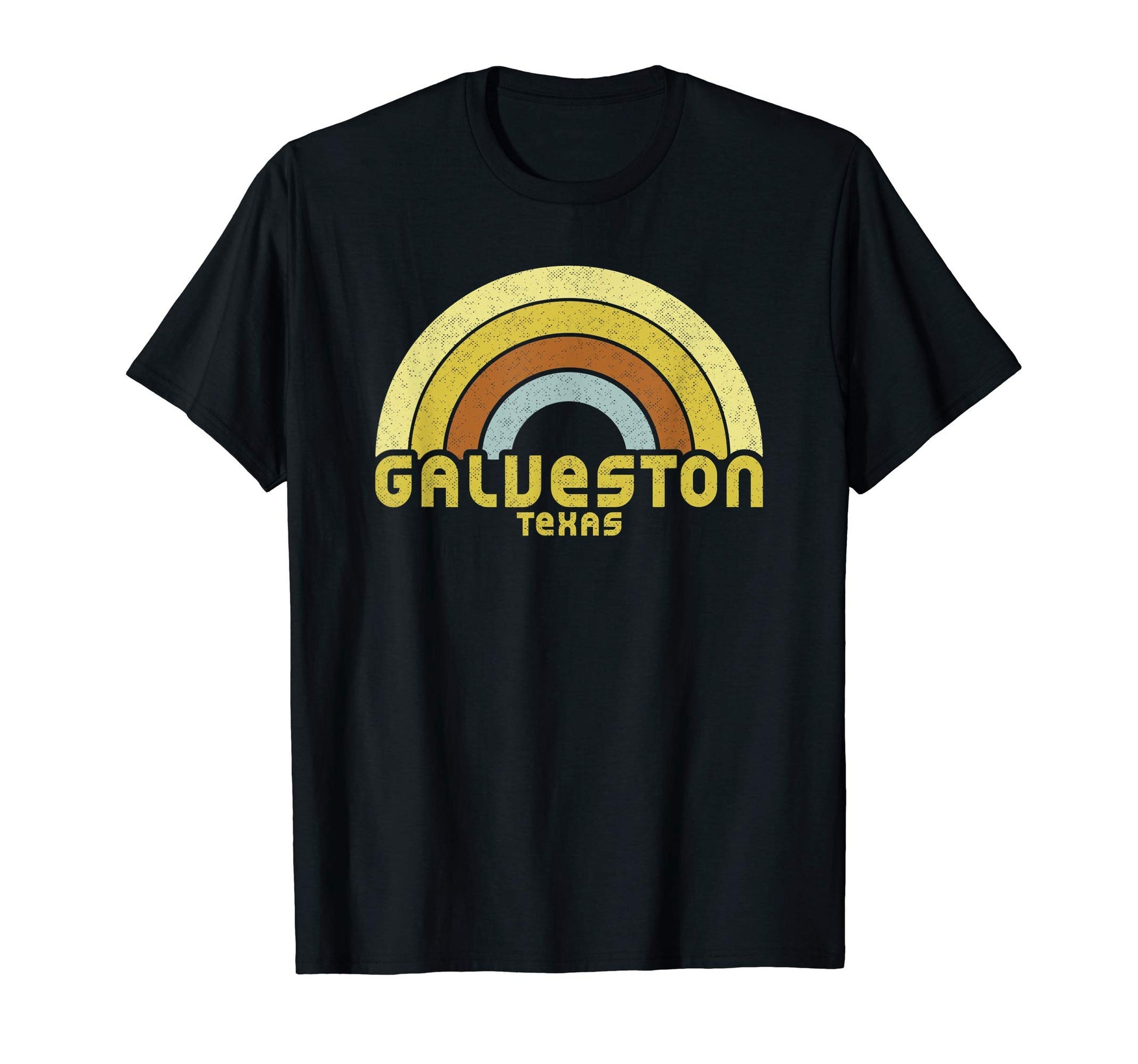 Galveston Texas Colorful Rainbow T-Shirt - Custom Art Print Men Women - T-Shirt, Sweatshirt, Hoodie