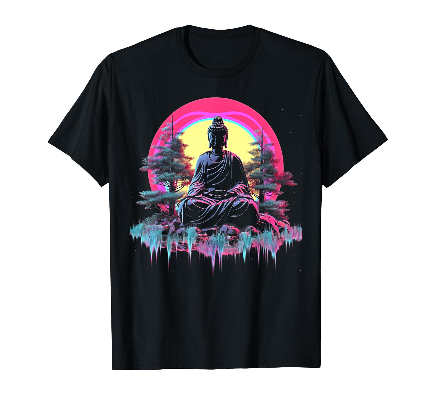 Vaporwave Buddha 80S Synthwave 8 T-Shirt - Novelty Apparel Men Women - T-Shirt, Sweatshirt, Hoodie