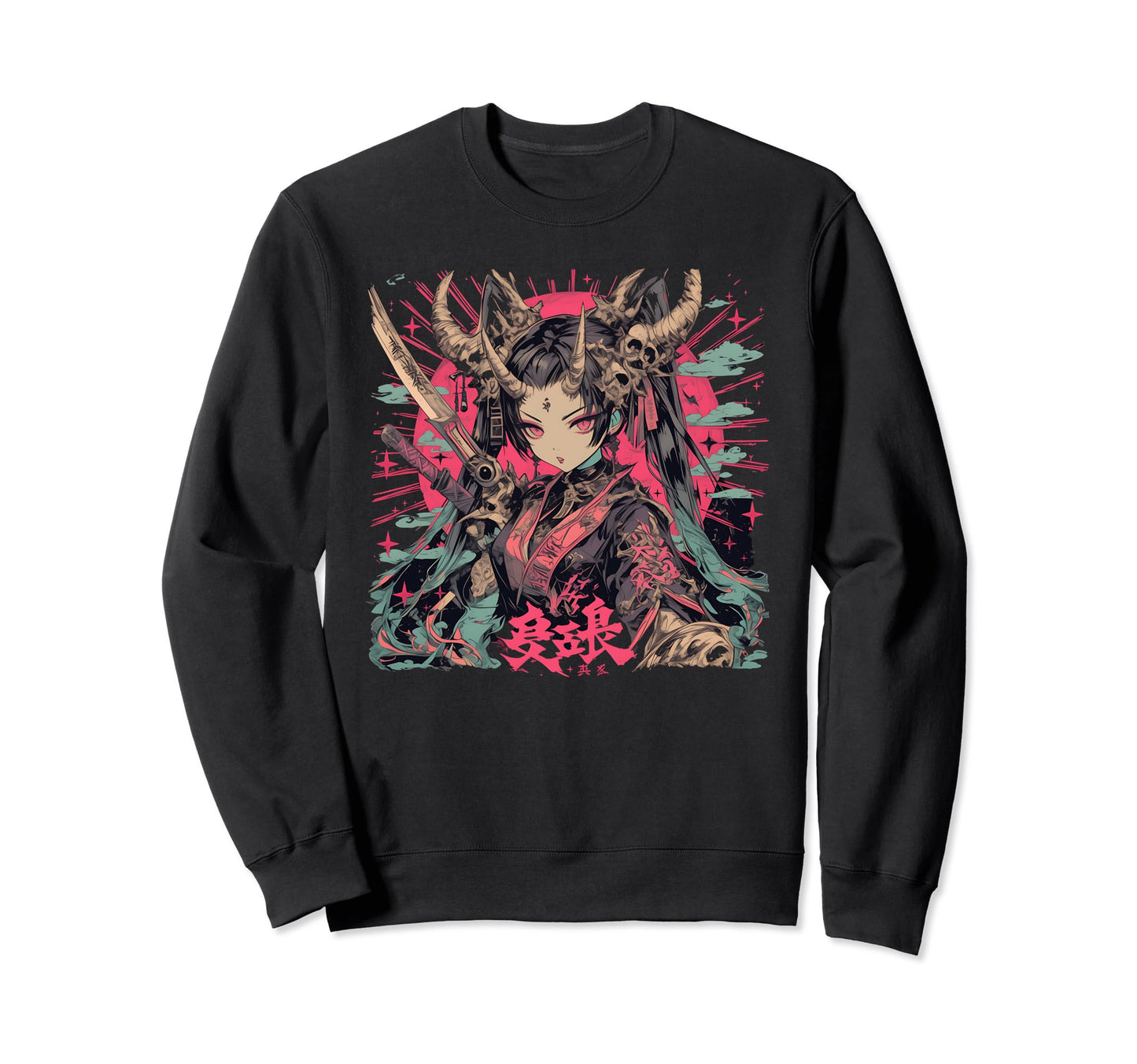 Goth Grunge Demon Anime Waifu Sweatshirt - Unique Graphic for Adults - T-Shirt, Sweatshirt, Hoodie