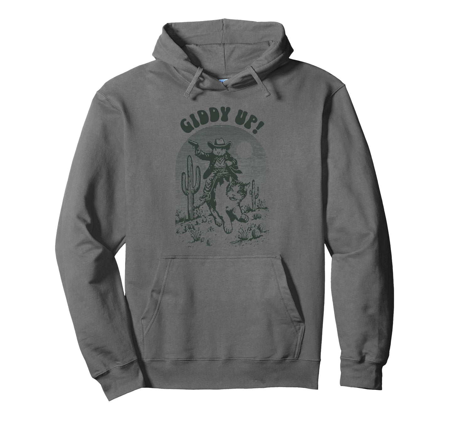 Cowboy Mouse Riding Cat Western Rodeo Hoodie - Minimalist Print Unisex - T-Shirt, Sweatshirt, Hoodie