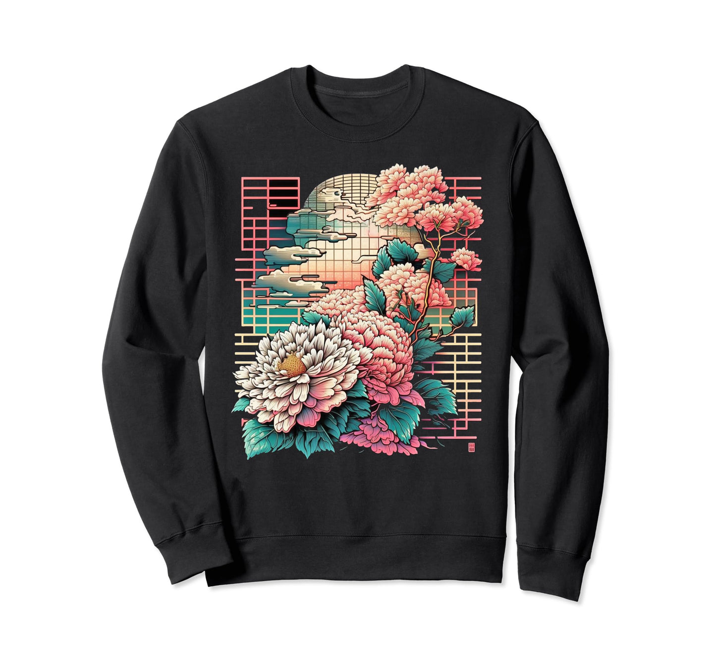 Japan Aesthetic Vaporwave Cherry Blossom Sweatshirt - Graphic Print Unisex - T-Shirt, Sweatshirt, Hoodie