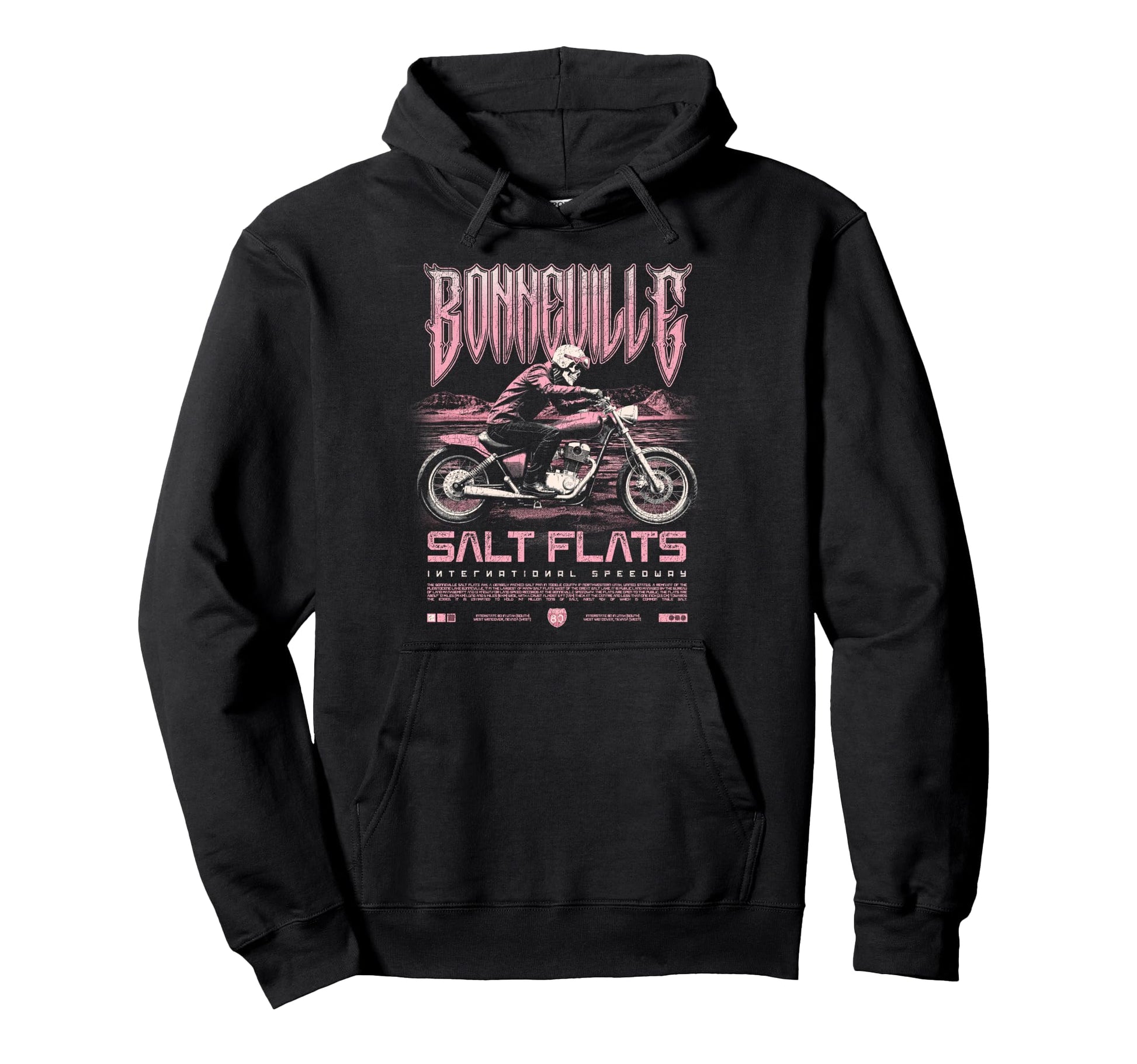 Bonneville Salt Flats Motorcycle Hoodie - Minimalist Print for Adults - T-Shirt, Sweatshirt, Hoodie
