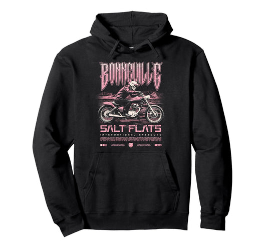 Bonneville Salt Flats Motorcycle Hoodie - Minimalist Print for Adults - T-Shirt, Sweatshirt, Hoodie